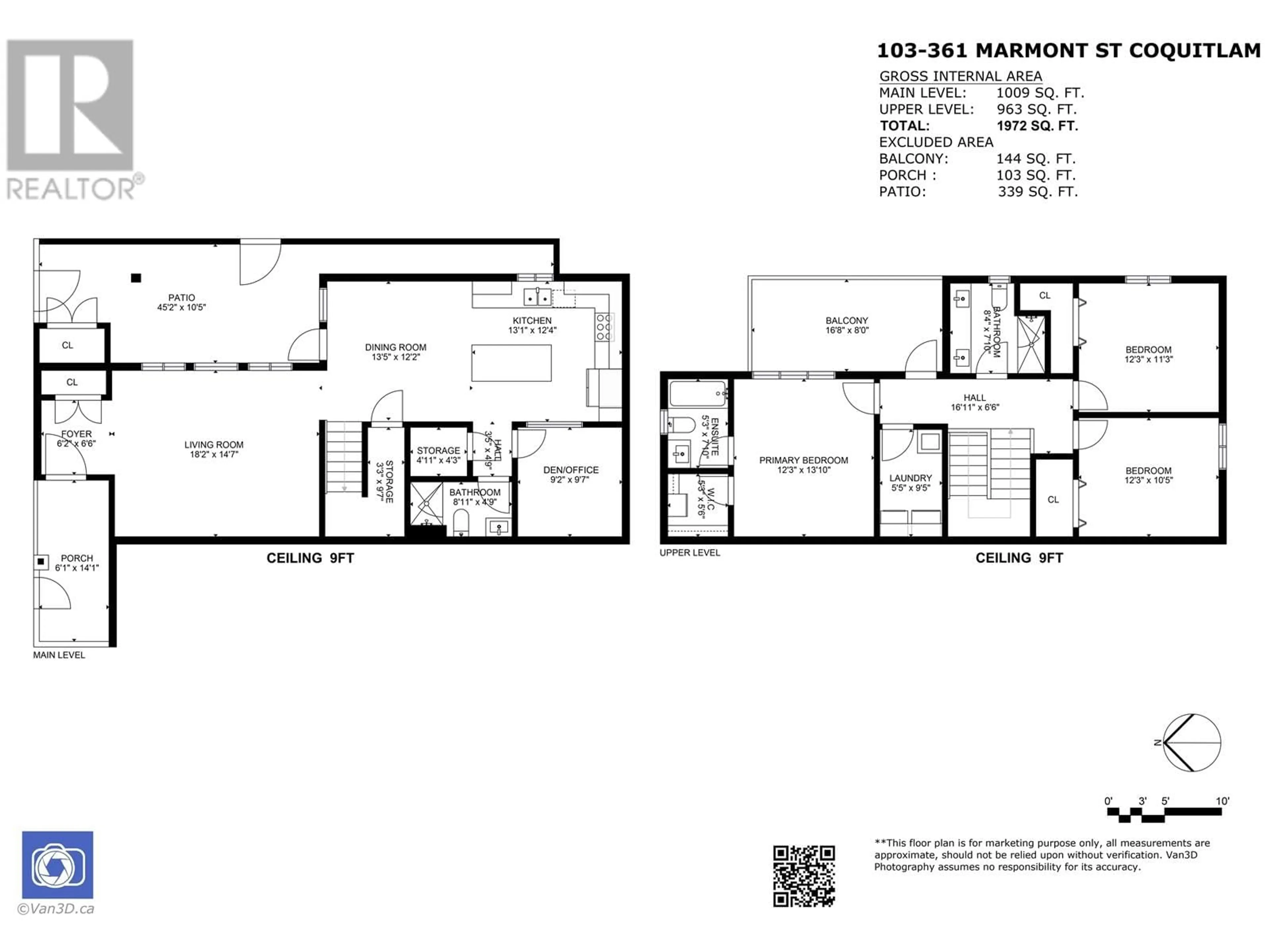 Floor plan for 103 - 361 MARMONT STREET, Coquitlam British Columbia V3K4R5