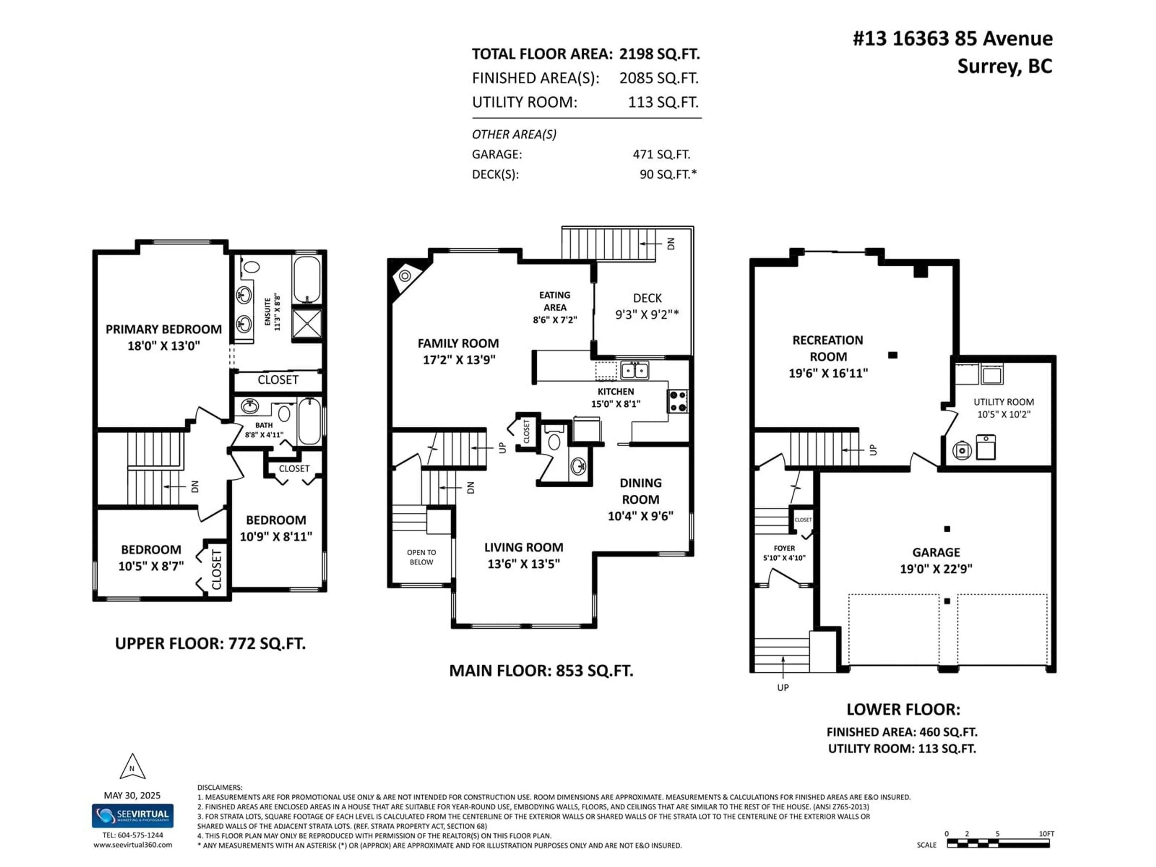 Floor plan for 13 - 16363 85, Surrey British Columbia V4N3K1