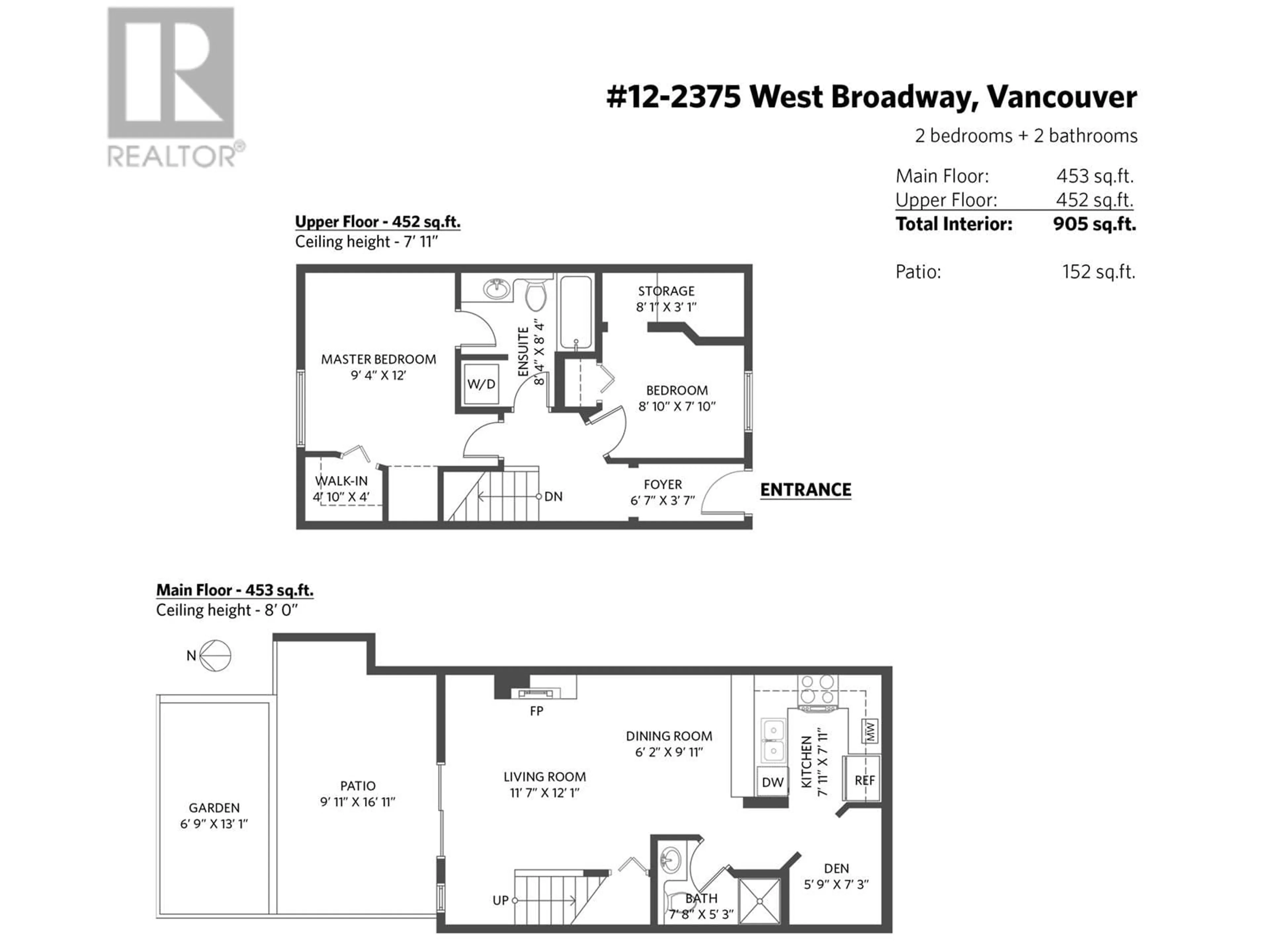 Floor plan for 12 - 2375 BROADWAY, Vancouver British Columbia V6K2E6