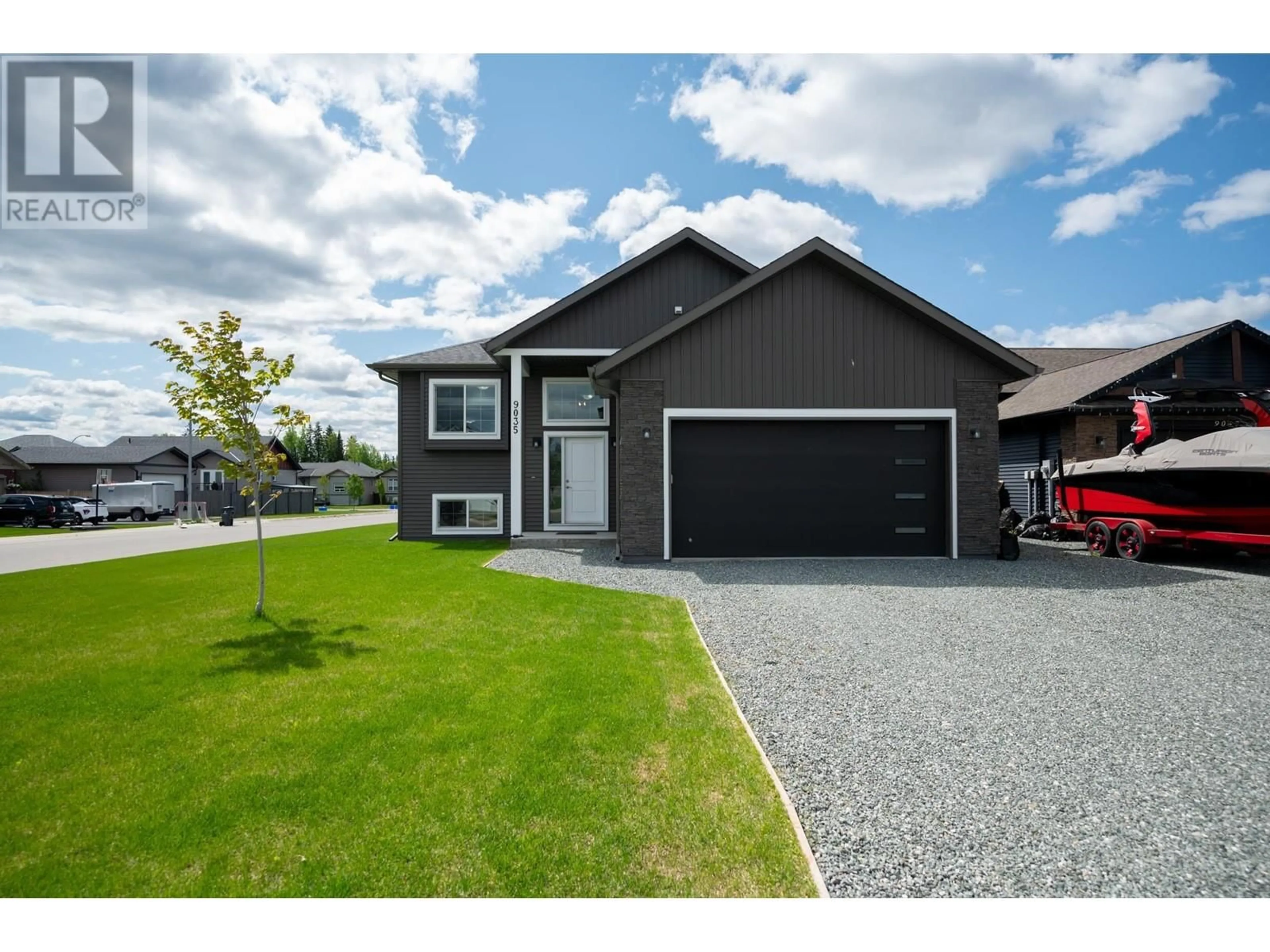 Home with vinyl exterior material, street for 9035 TATLOW PLACE, Prince George British Columbia V2K0B5