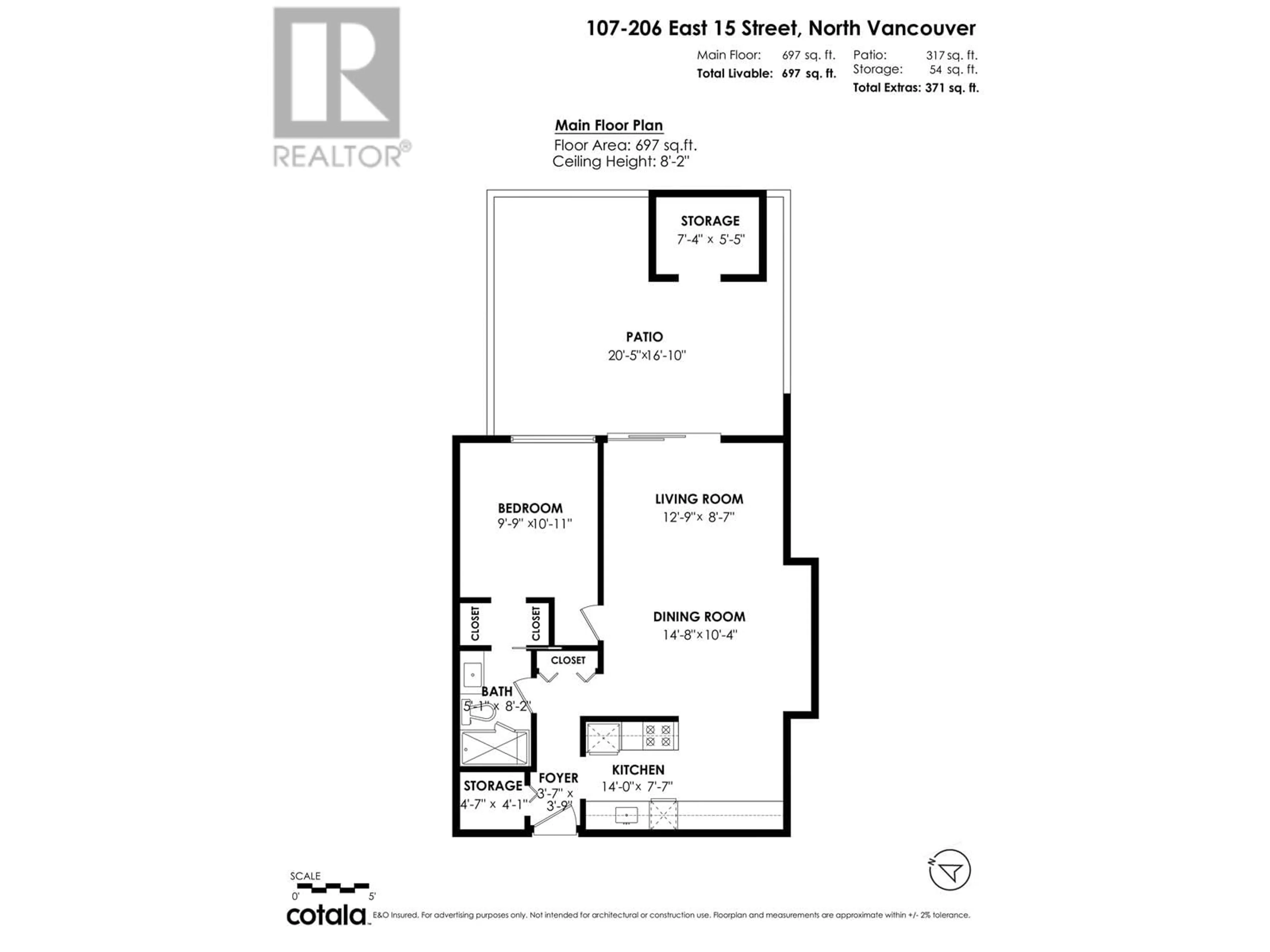 Floor plan for 107 - 206 15TH STREET, North Vancouver British Columbia V7L2R3