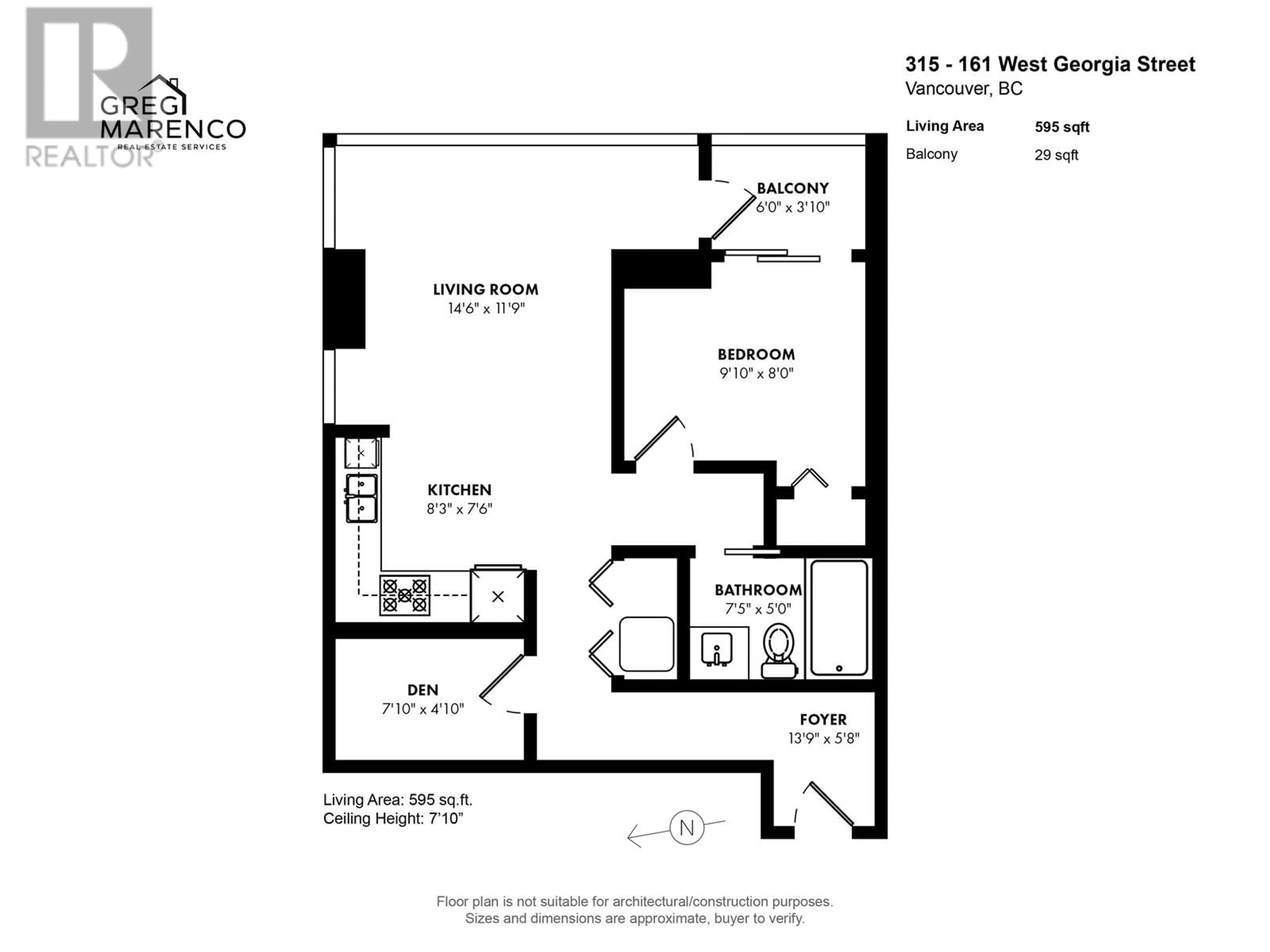 Floor plan for 315 - 161 GEORGIA STREET, Vancouver British Columbia V6B0K9