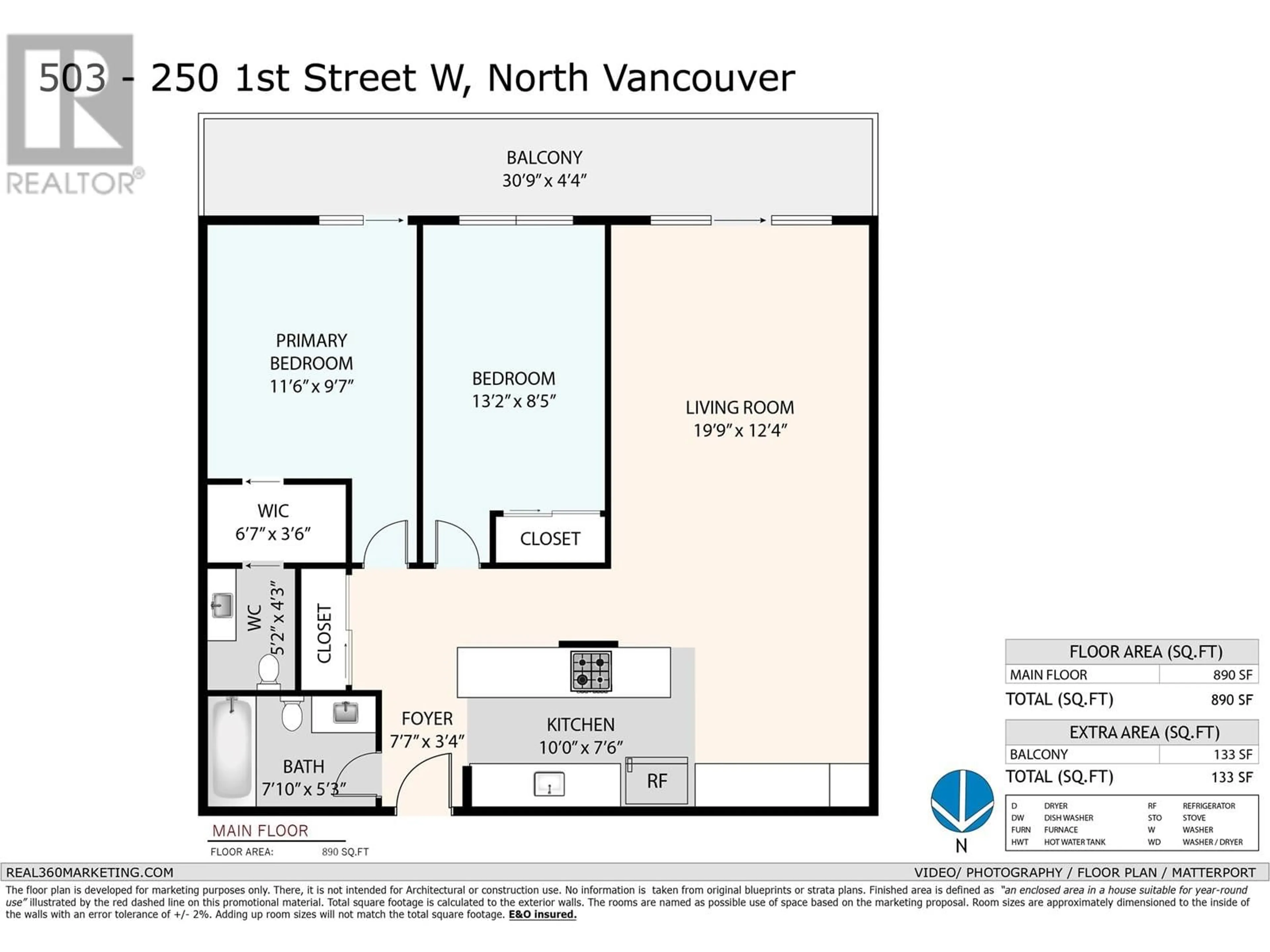 Floor plan for 503 - 250 1ST STREET, North Vancouver British Columbia V7M1B4