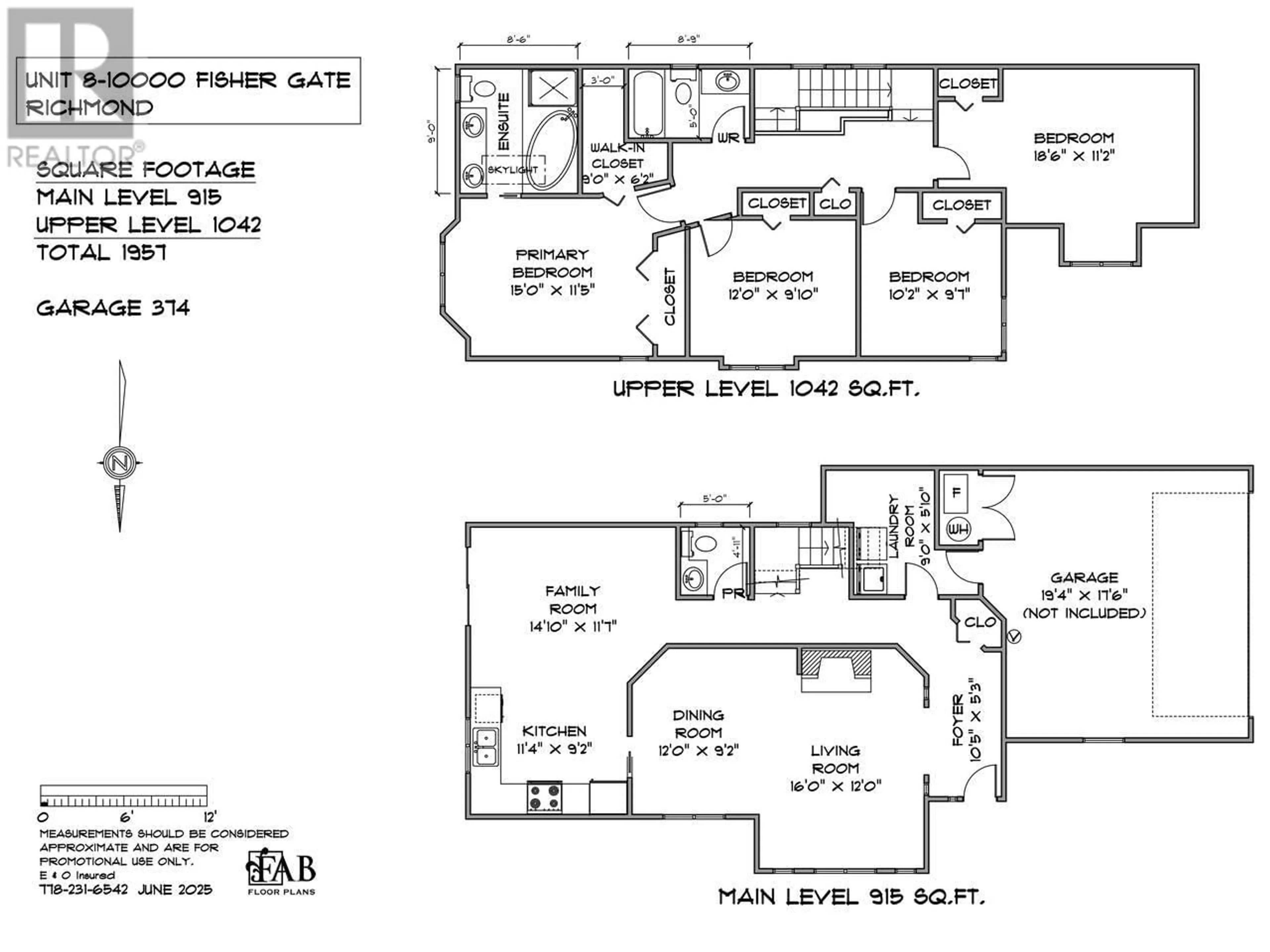 Floor plan for 8 - 10000 FISHER GATE, Richmond British Columbia V6X3W8