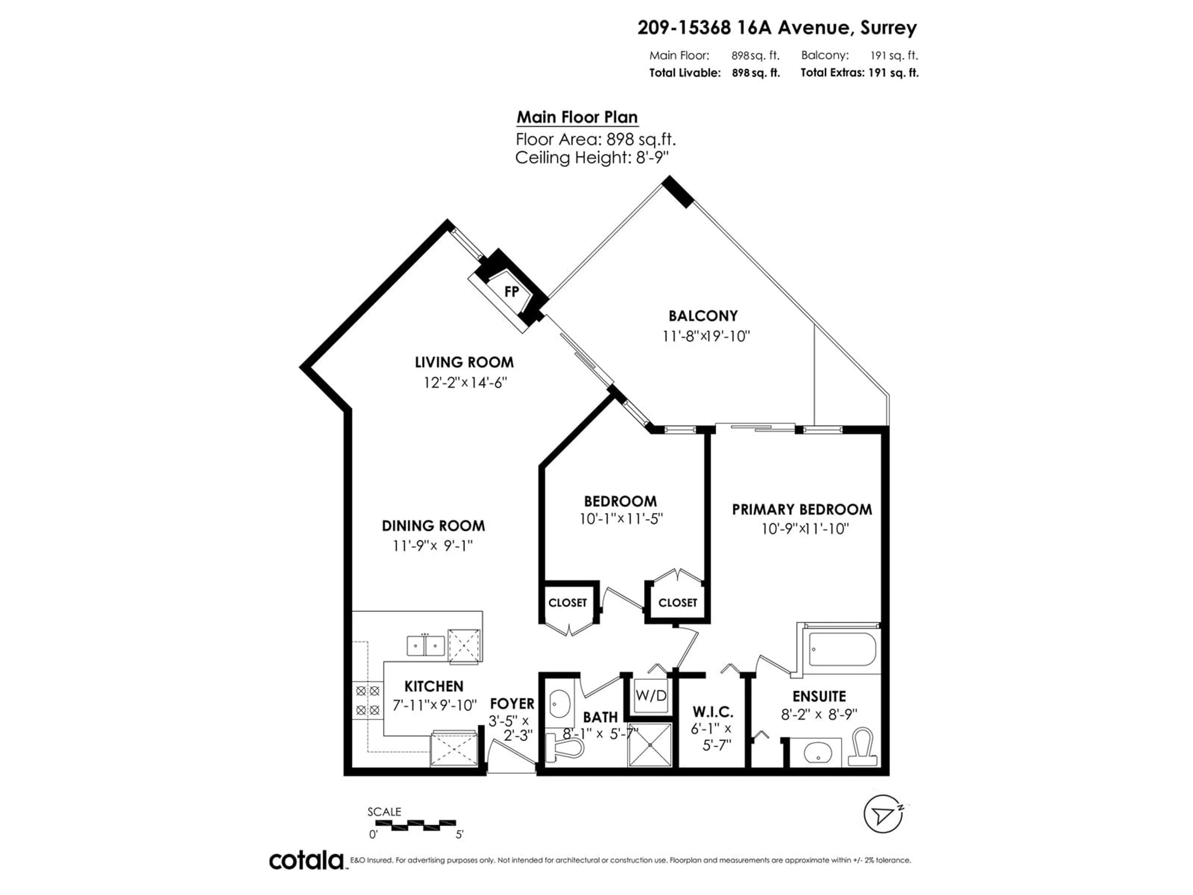 Floor plan for 209 - 15368 16A, Surrey British Columbia V4A1S9