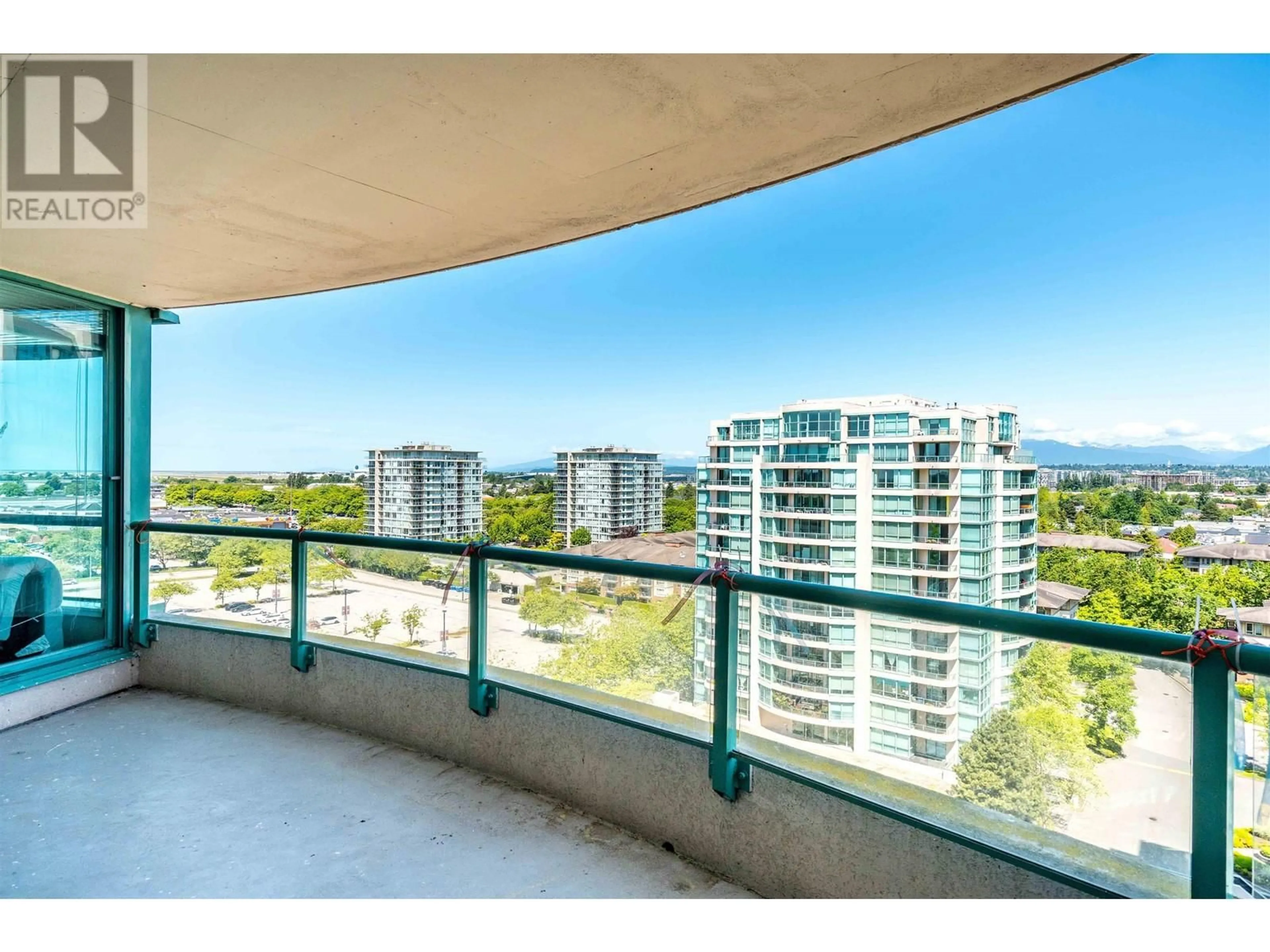 Balcony in the apartment, city buildings view from balcony for 1505 - 8831 LANSDOWNE ROAD, Richmond British Columbia V6X3T5