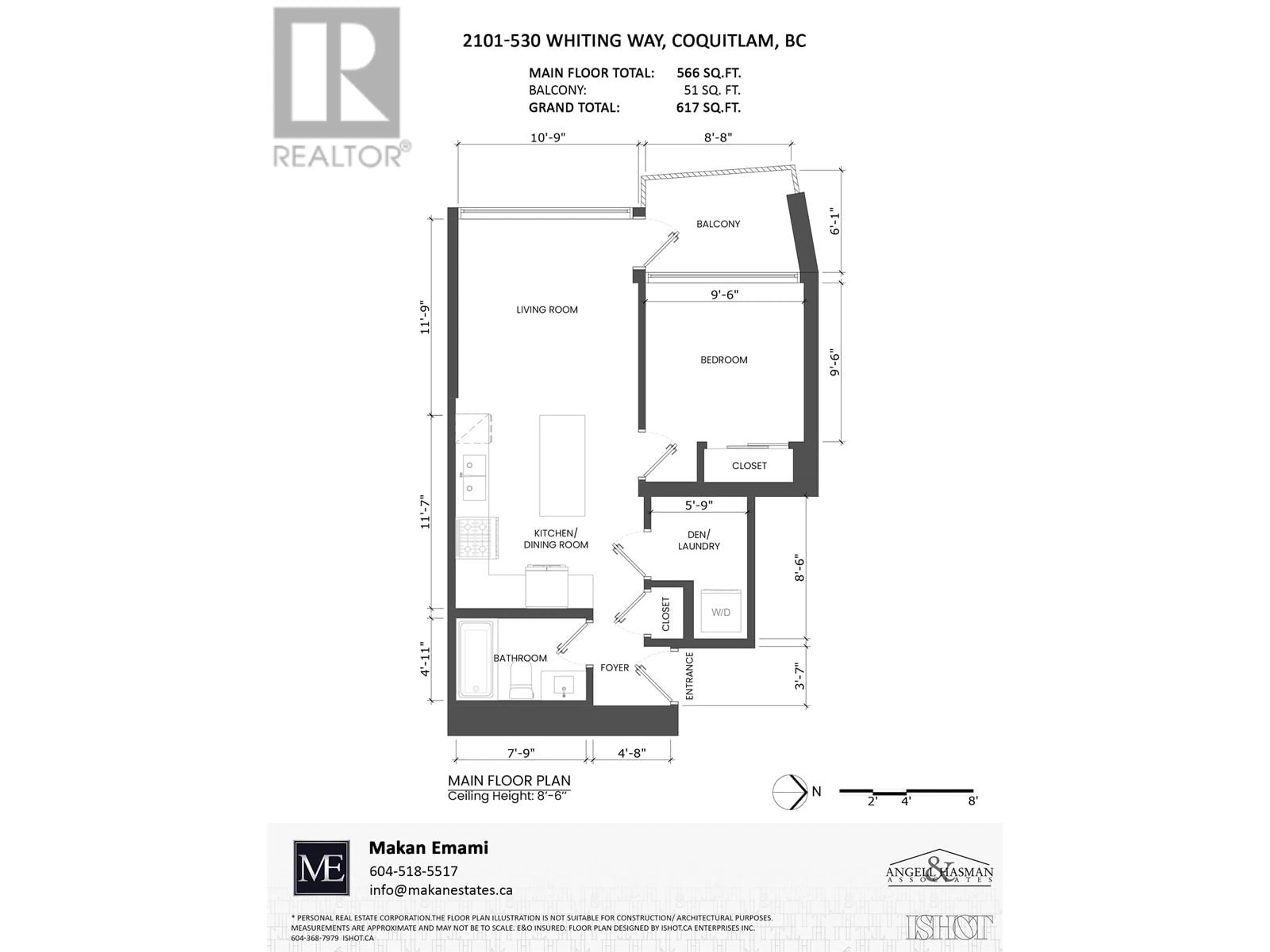 Floor plan for 2101 - 530 WHITING WAY, Coquitlam British Columbia V3J0J4