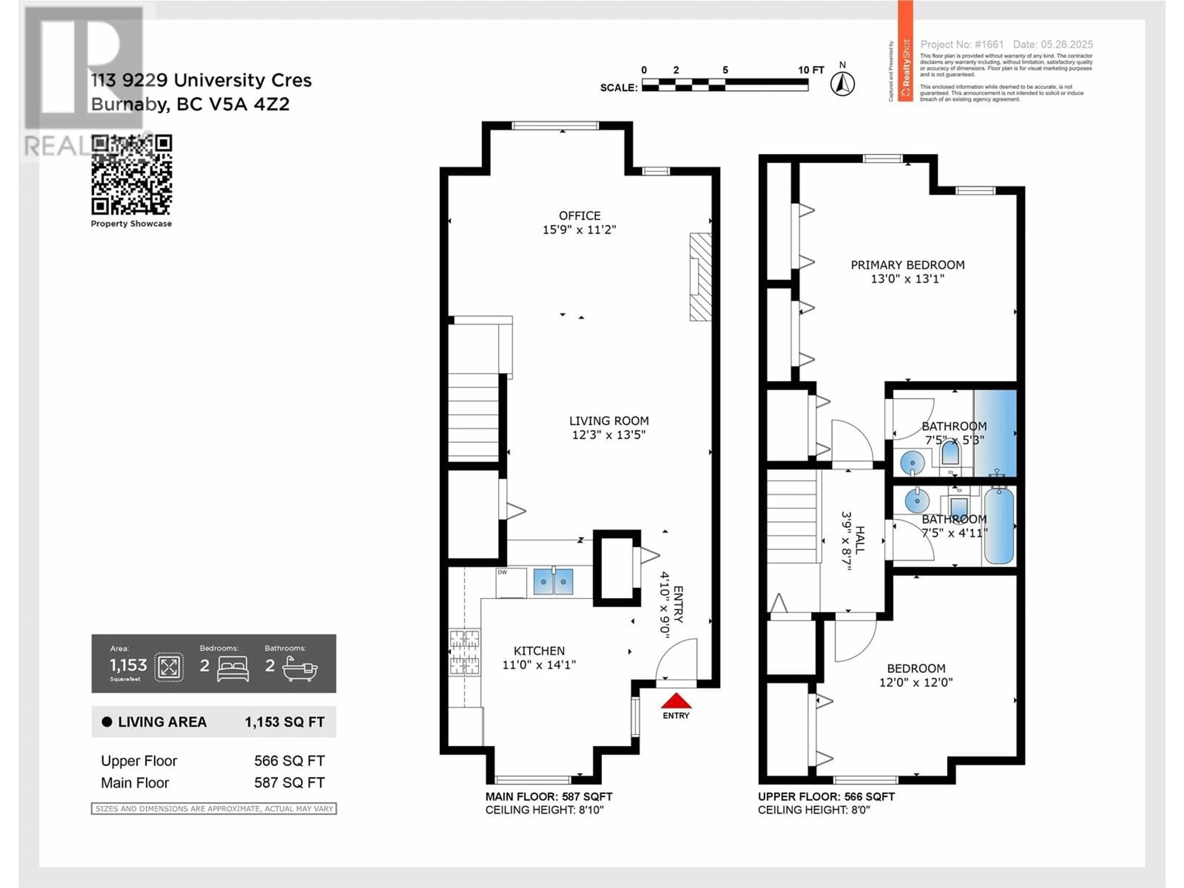 Floor plan for 113 - 9229 UNIVERSITY CRESCENT, Burnaby British Columbia V5A4Z2
