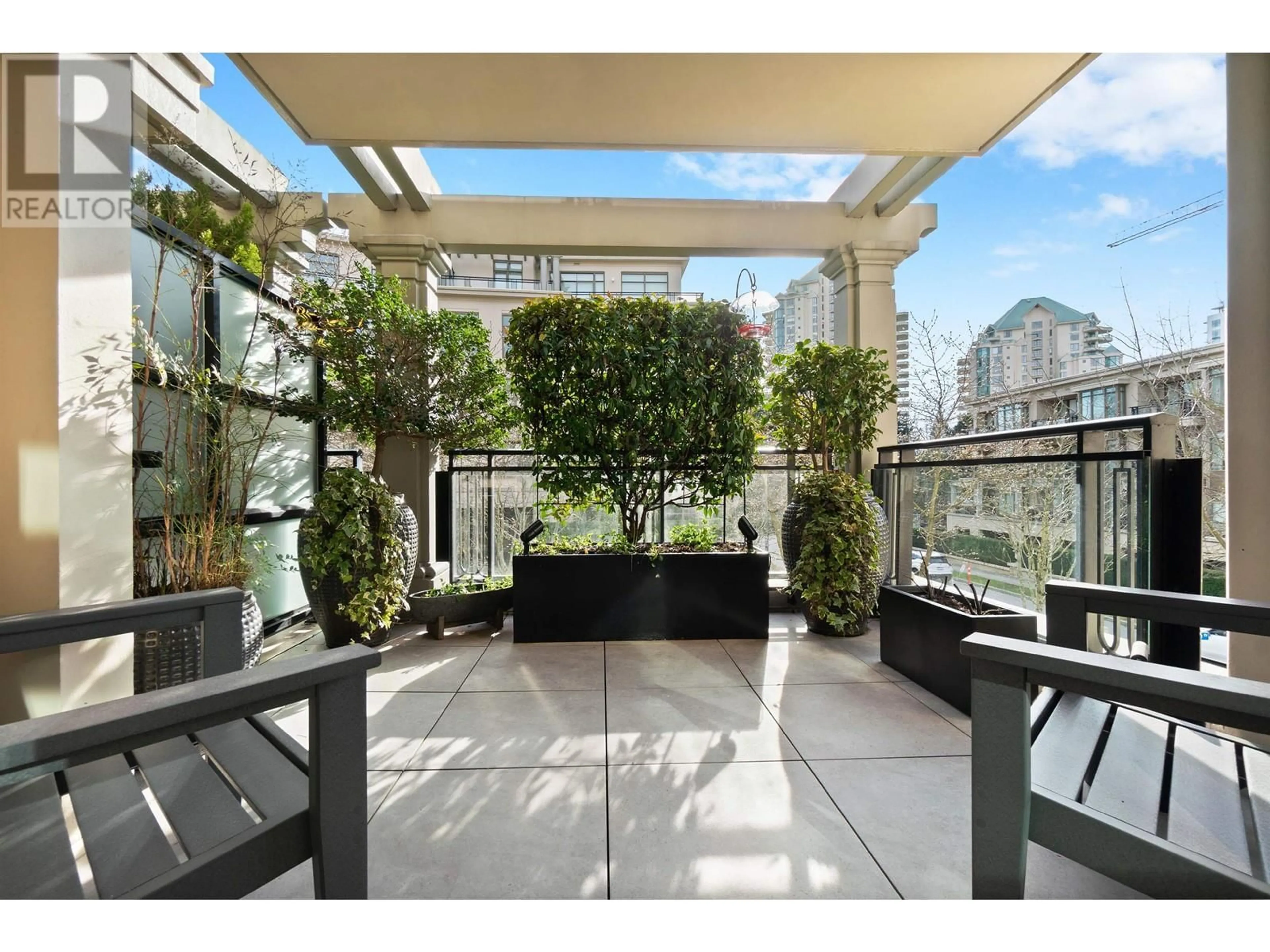 Patio, city buildings view from balcony for 201 - 533 WATERS EDGE CRESCENT, West Vancouver British Columbia V7T0A2
