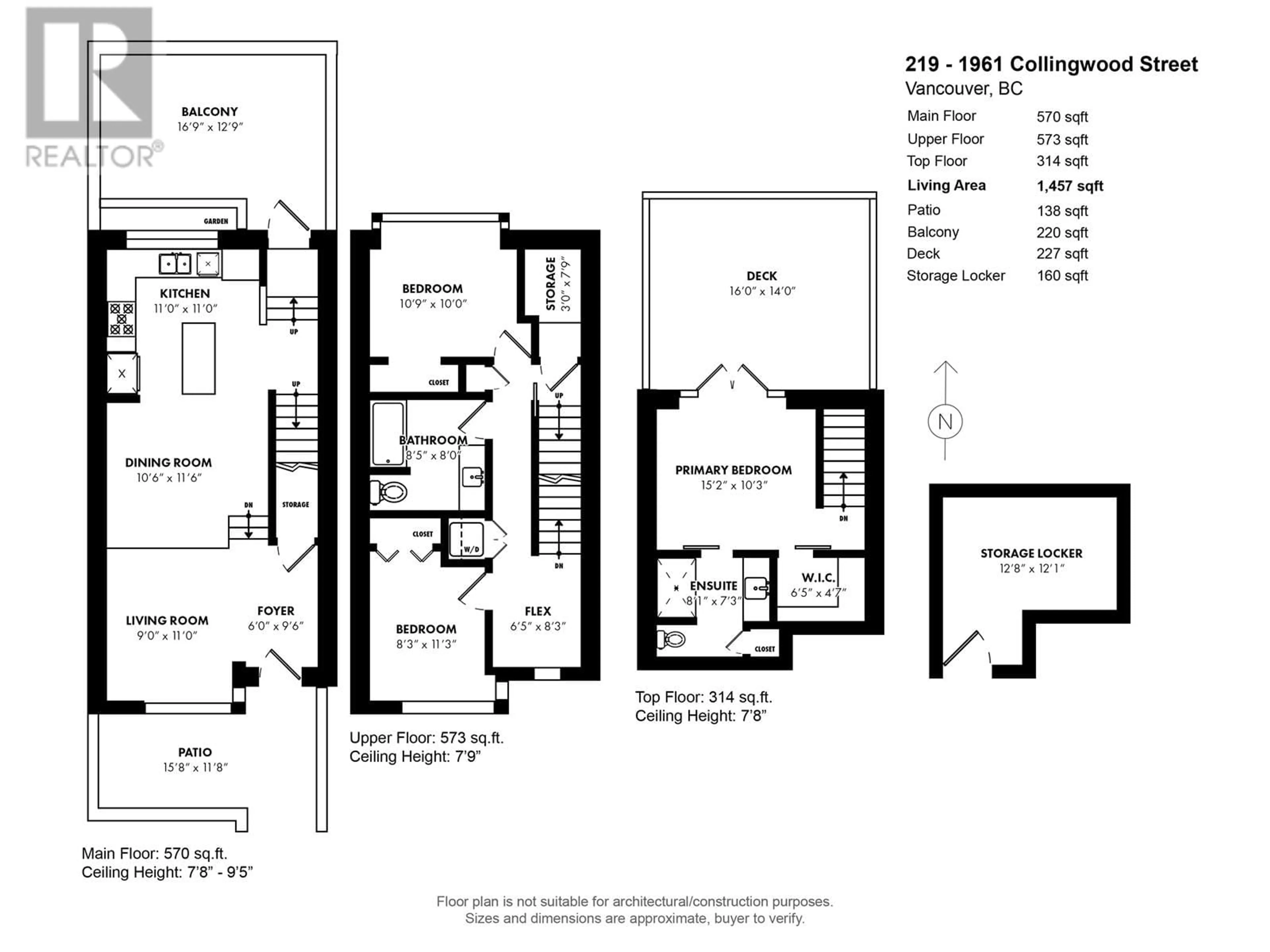 Floor plan for 219 - 1961 COLLINGWOOD STREET, Vancouver British Columbia V6R3K6