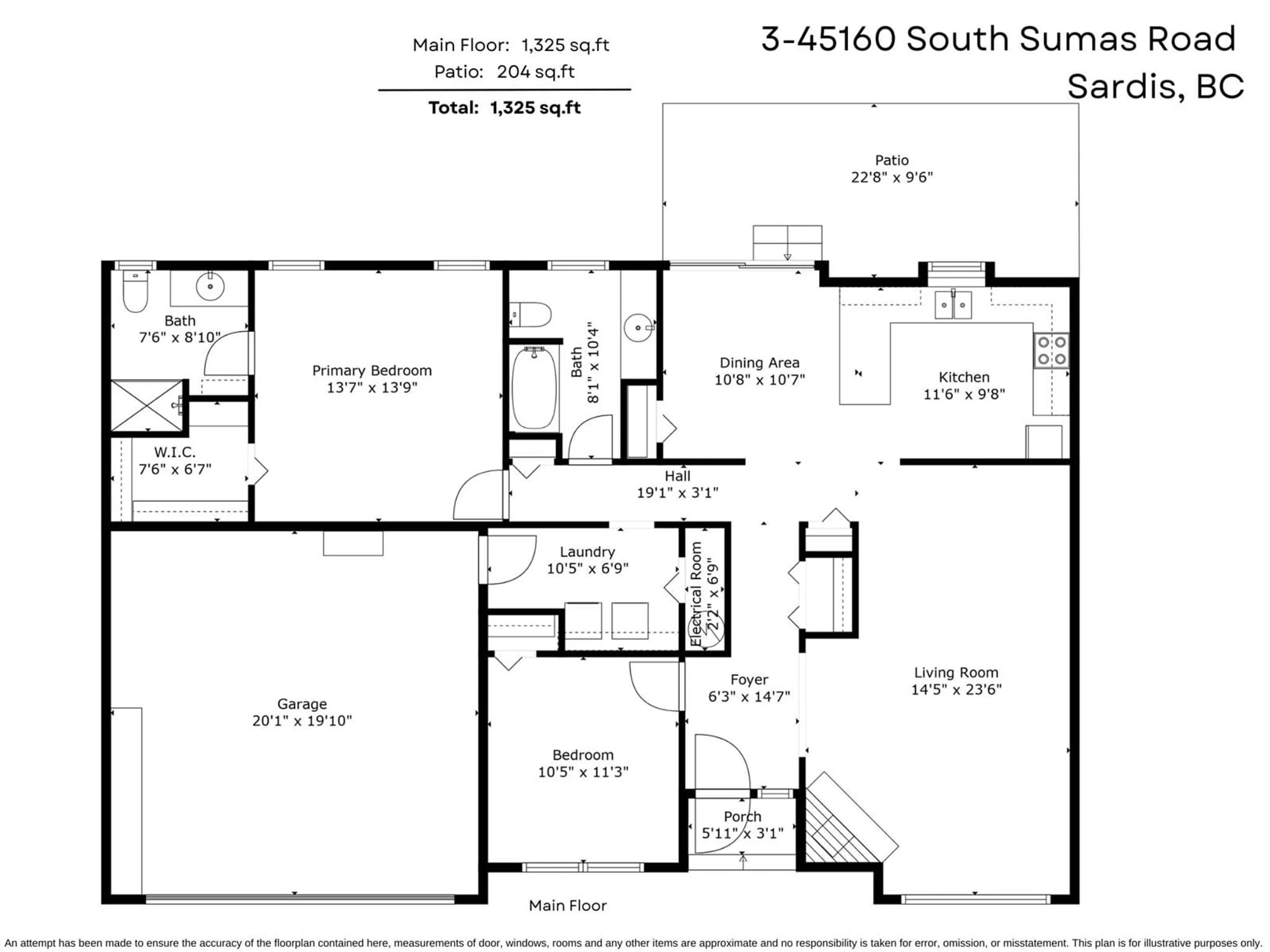 Floor plan for 3 - 45160 SOUTH SUMAS ROAD, Chilliwack British Columbia V2R3X6