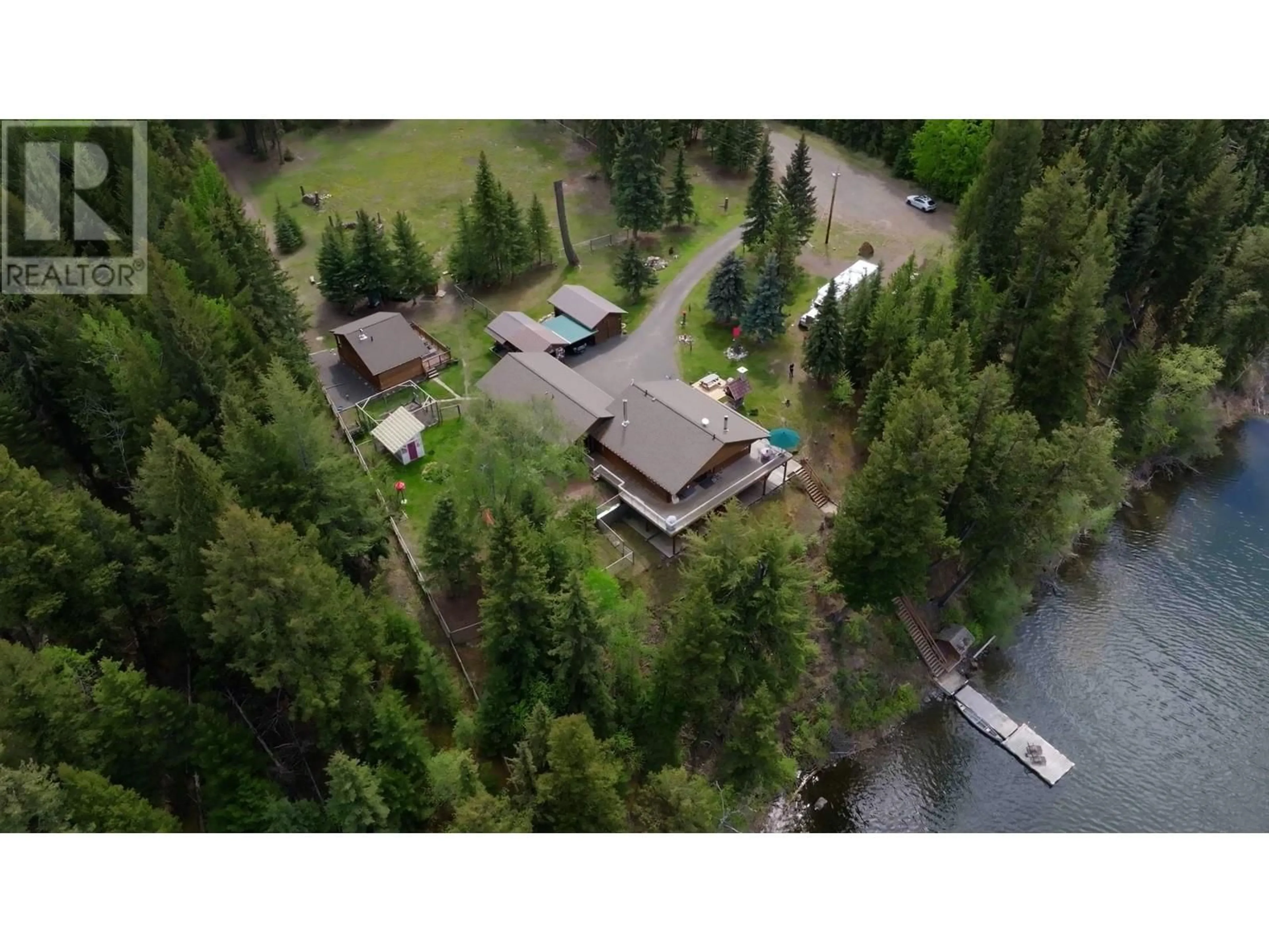 A pic from outside/outdoor area/front of a property/back of a property/a pic from drone, forest/trees view for 6649 SVEN ROAD, Lone Butte British Columbia V0K1X3