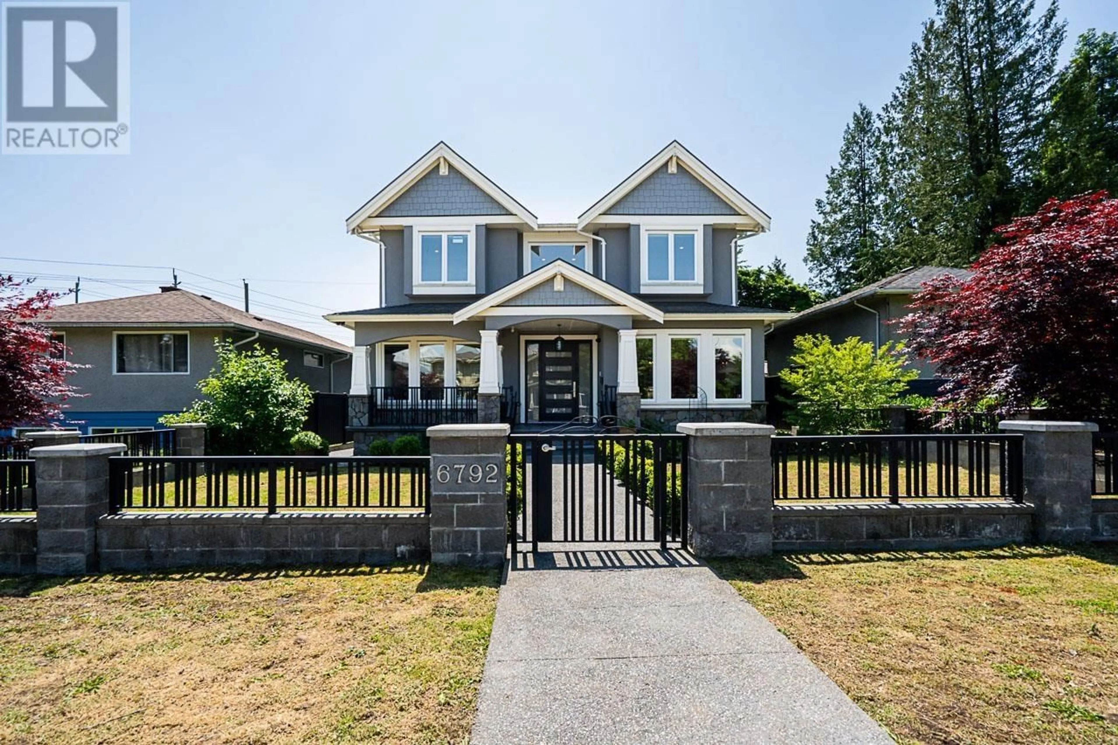 Home with brick exterior material, street for 6792 ELWELL STREET, Burnaby British Columbia V5E1K1