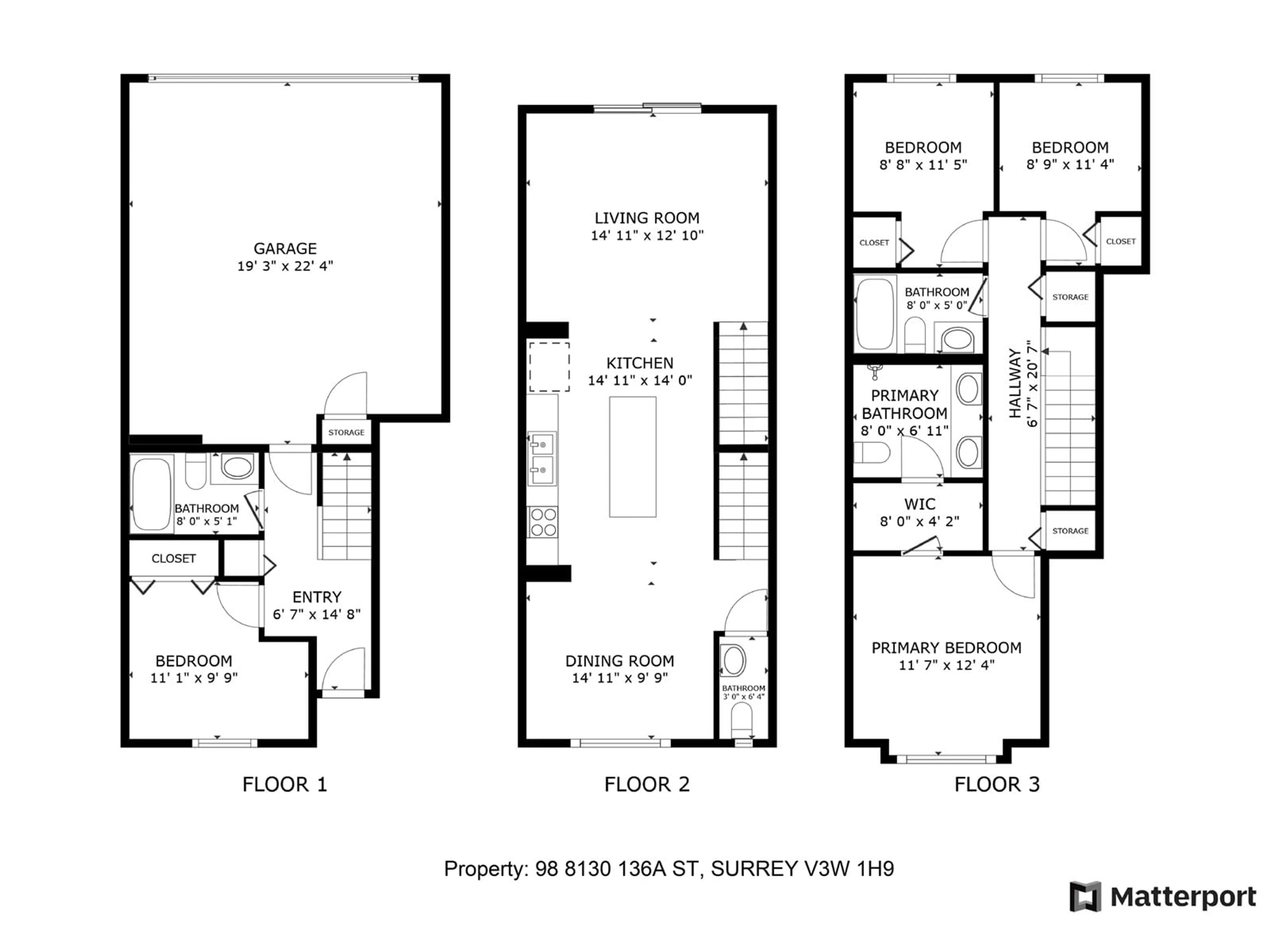 Floor plan for 98 - 8130 136A, Surrey British Columbia V3W1H9