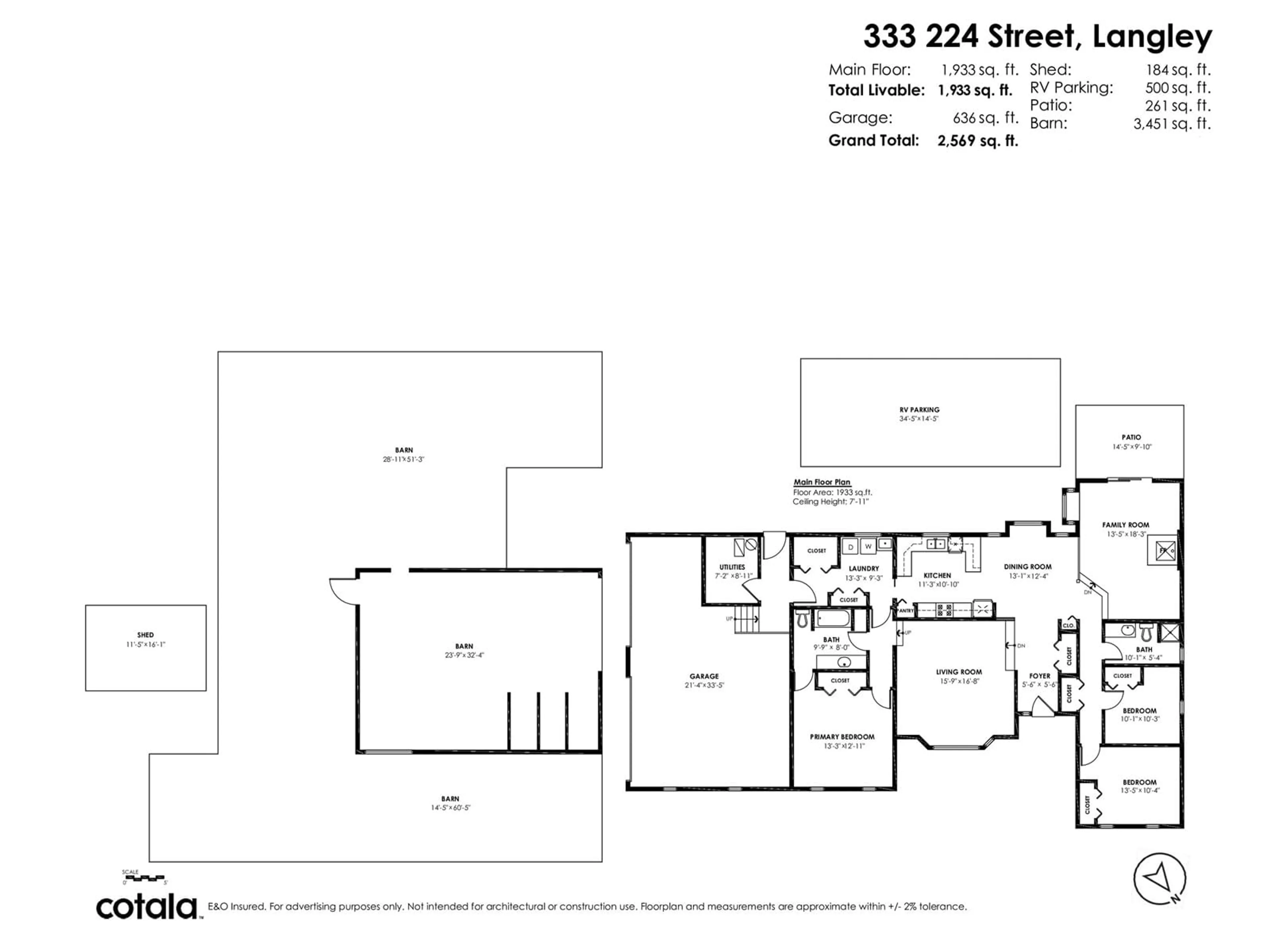Floor plan for 333 224, Langley British Columbia V2Z2V6