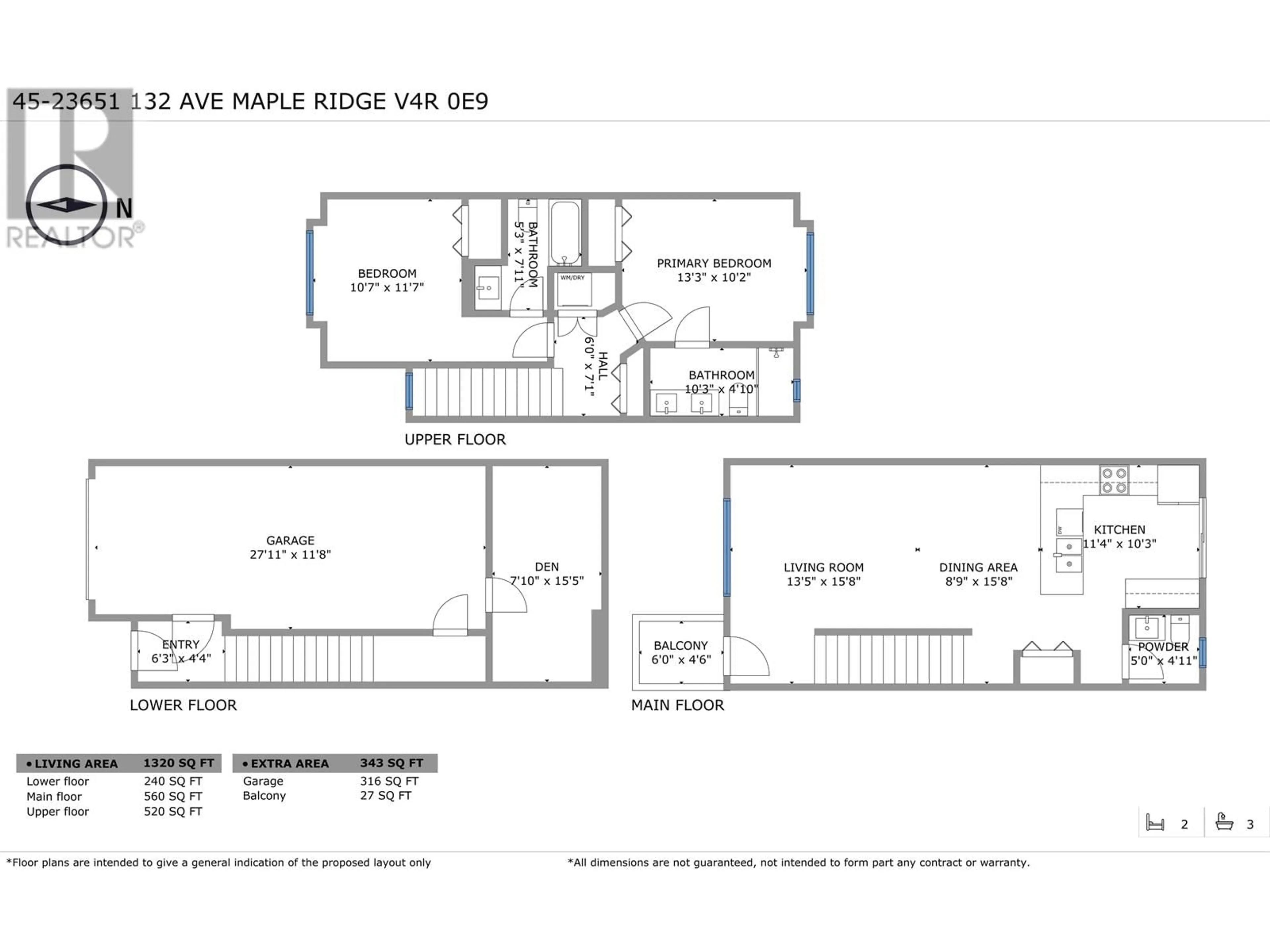 Floor plan for 45 - 23651 132 AVENUE, Maple Ridge British Columbia V4R0E9