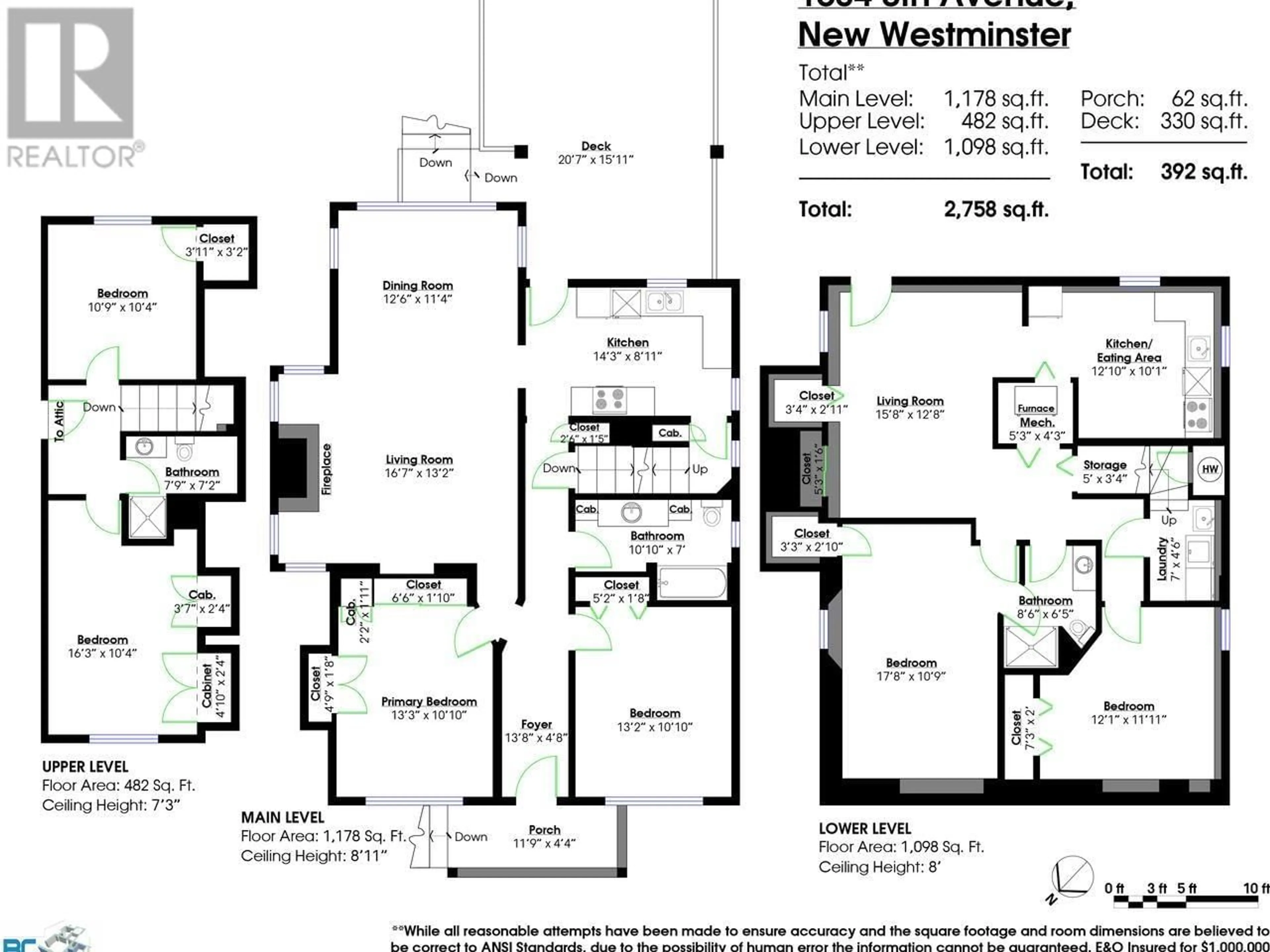 Floor plan for 1504 EIGHTH AVENUE, New Westminster British Columbia V3M2S4
