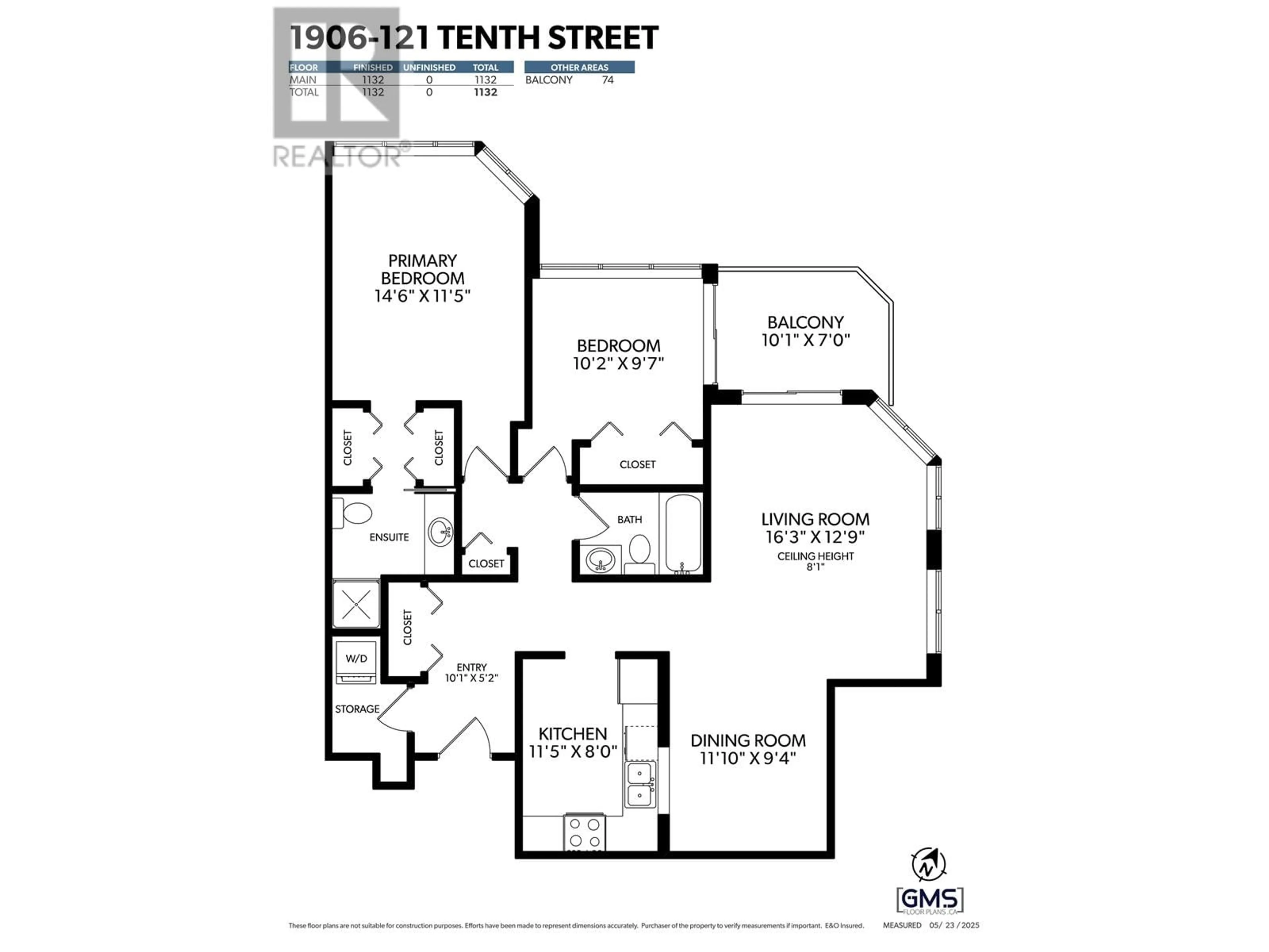 Floor plan for 1906 - 121 TENTH STREET, New Westminster British Columbia V3M3X7