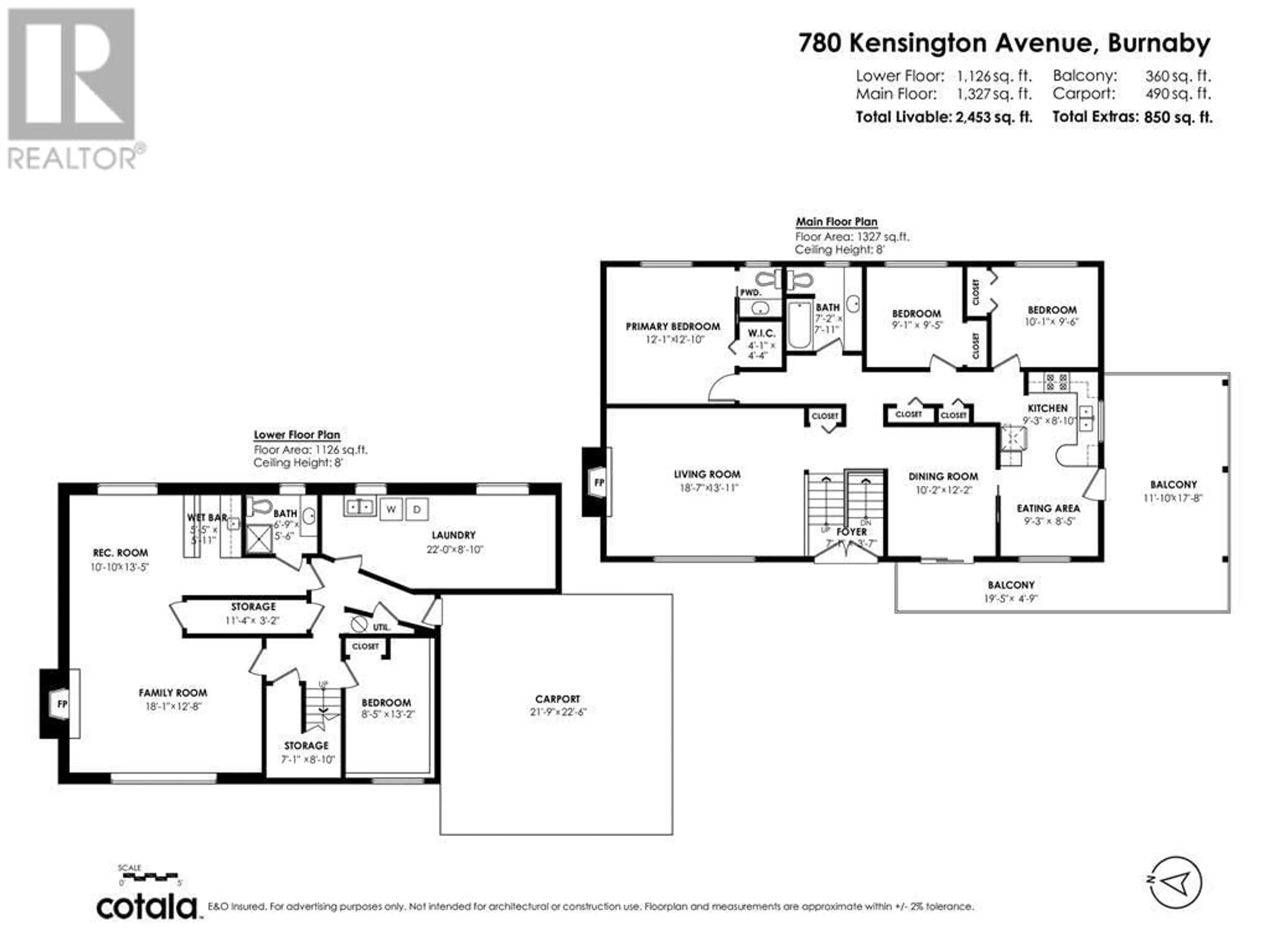 Floor plan for 780 KENSINGTON AVENUE, Burnaby British Columbia V5B4B3