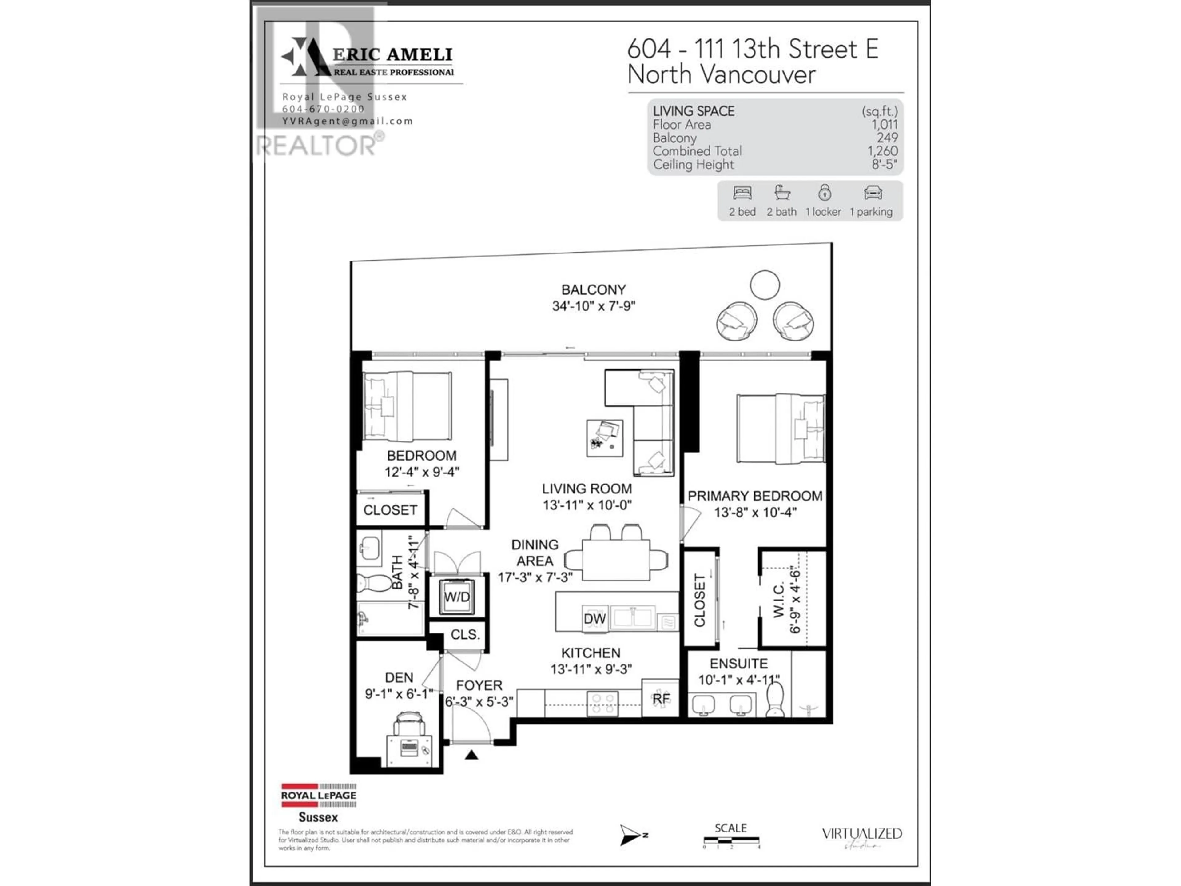 Floor plan for 604 - 111 13TH STREET, North Vancouver British Columbia V7L0C7