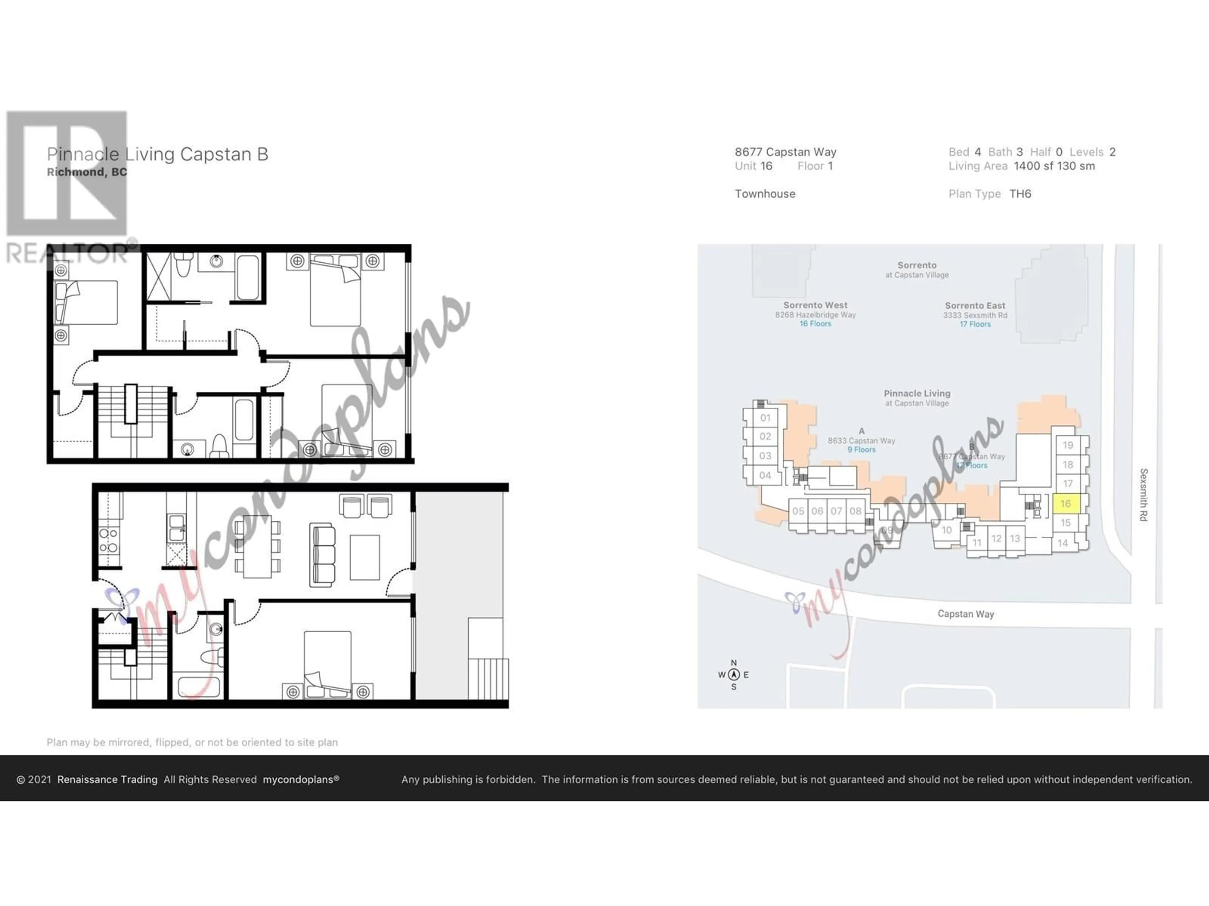 Floor plan for TH16 - 8677 CAPSTAN WAY, Richmond British Columbia V6X0N6