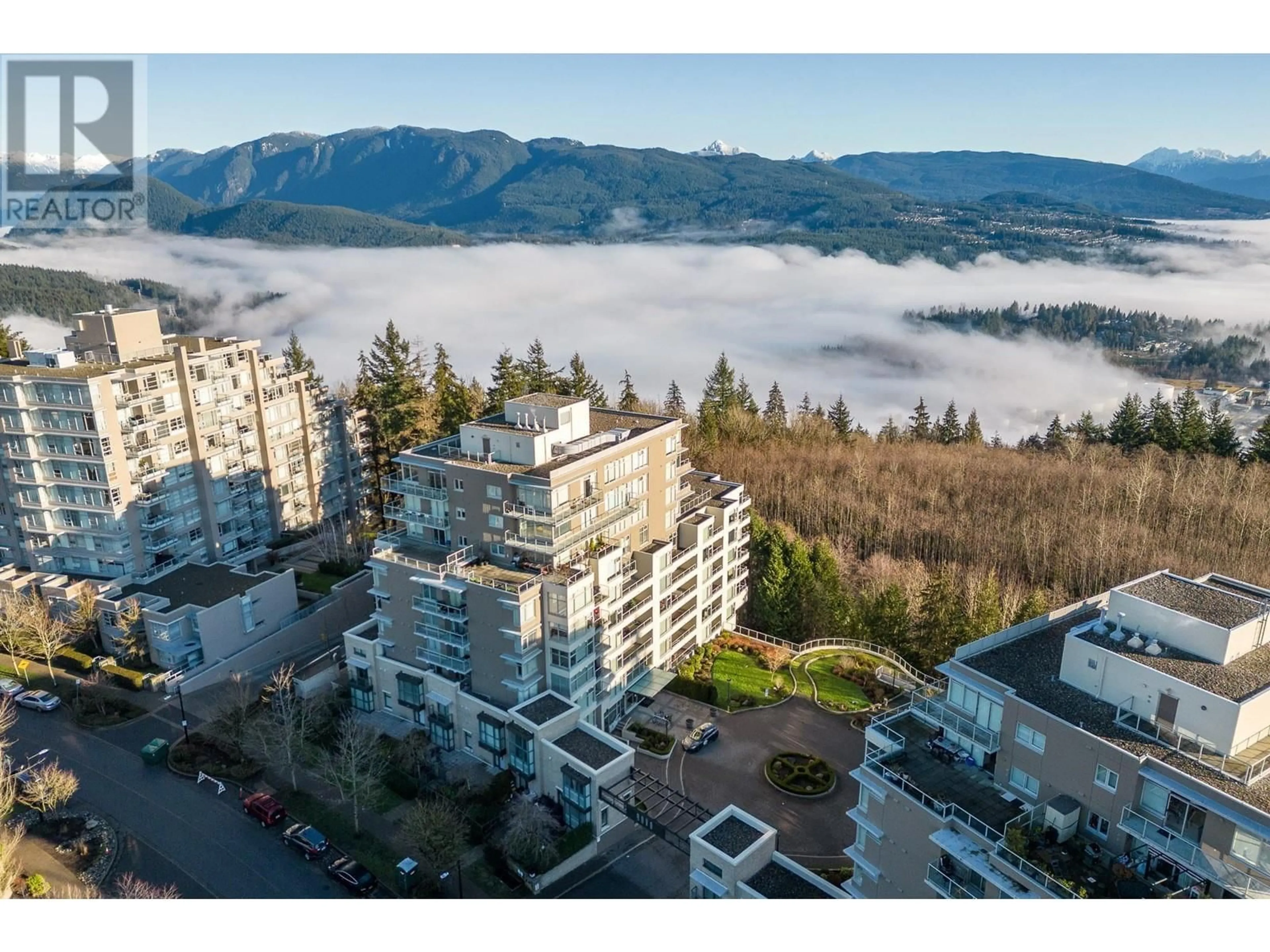A pic from outside/outdoor area/front of a property/back of a property/a pic from drone, mountain view for 202 - 9288 UNIVERSITY CRESCENT, Burnaby British Columbia V5A4X7