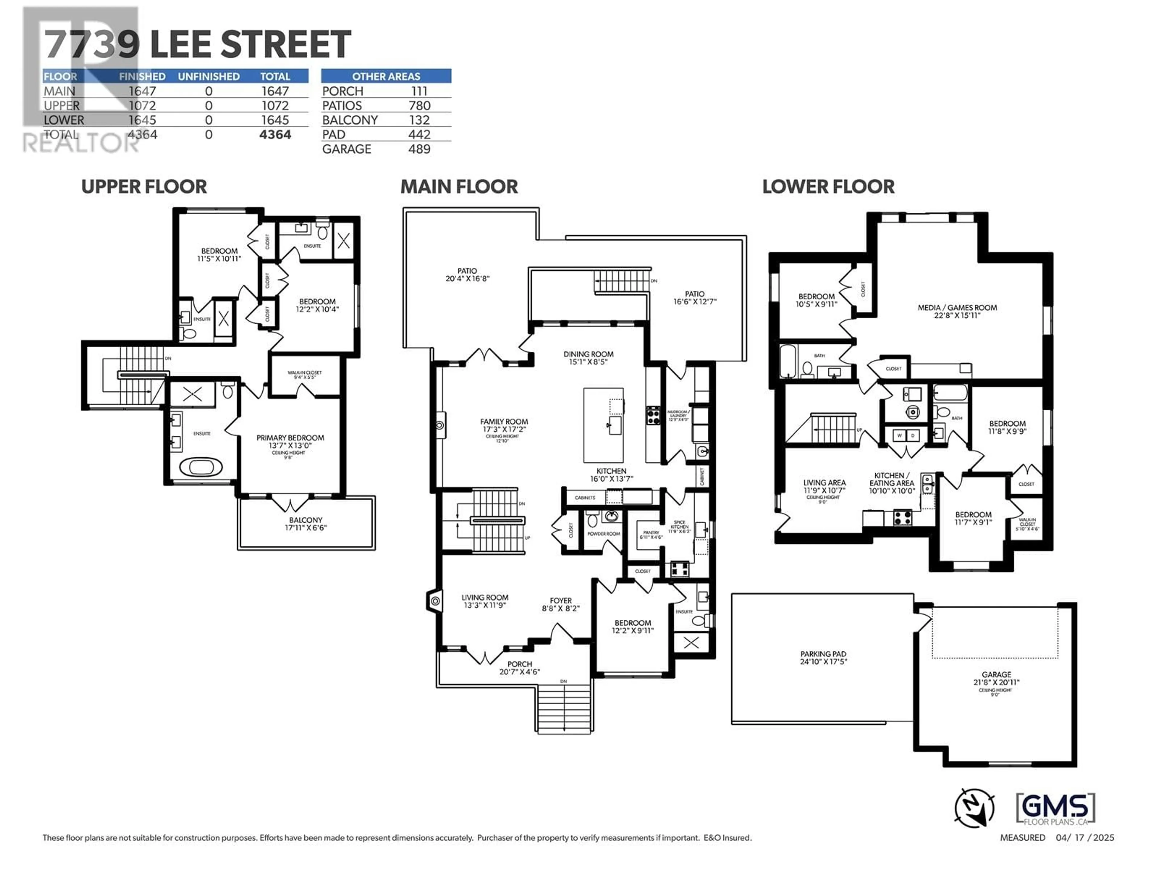 Floor plan for 7739 LEE STREET, Burnaby British Columbia V3N4B9