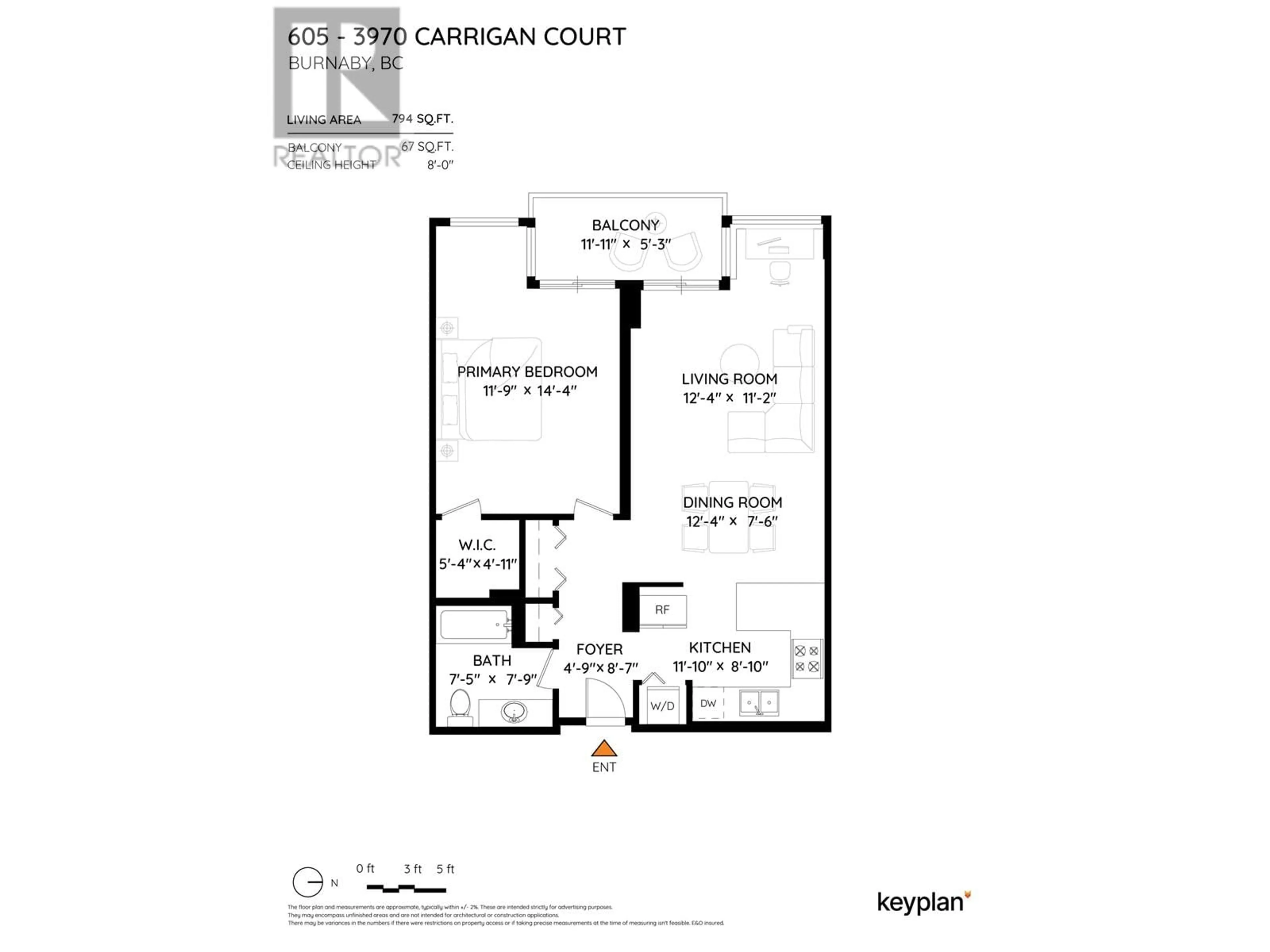 Floor plan for 605 - 3970 CARRIGAN COURT, Burnaby British Columbia V3N4S5