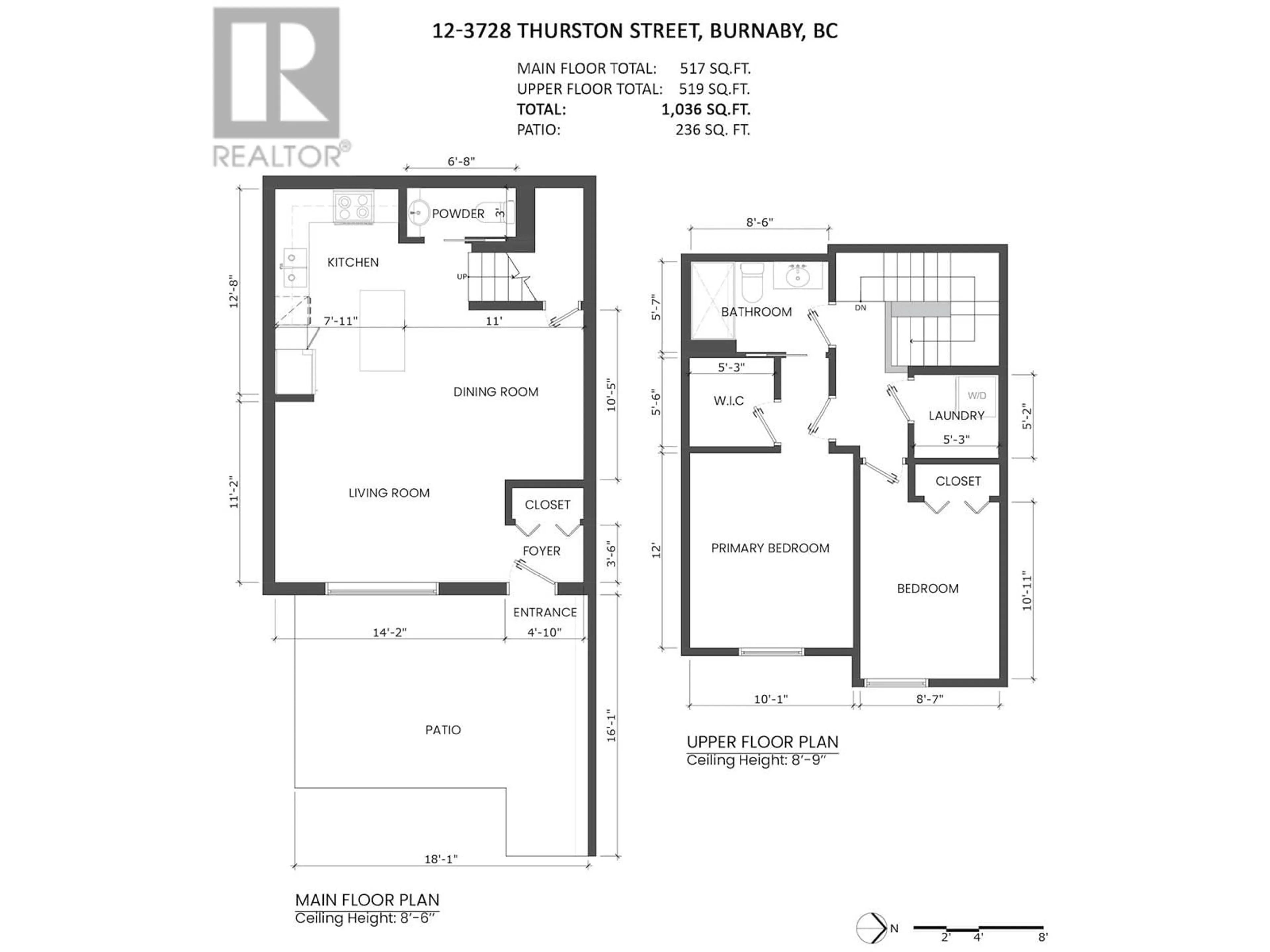 Floor plan for 12 - 3728 THURSTON STREET, Burnaby British Columbia V5H0E6