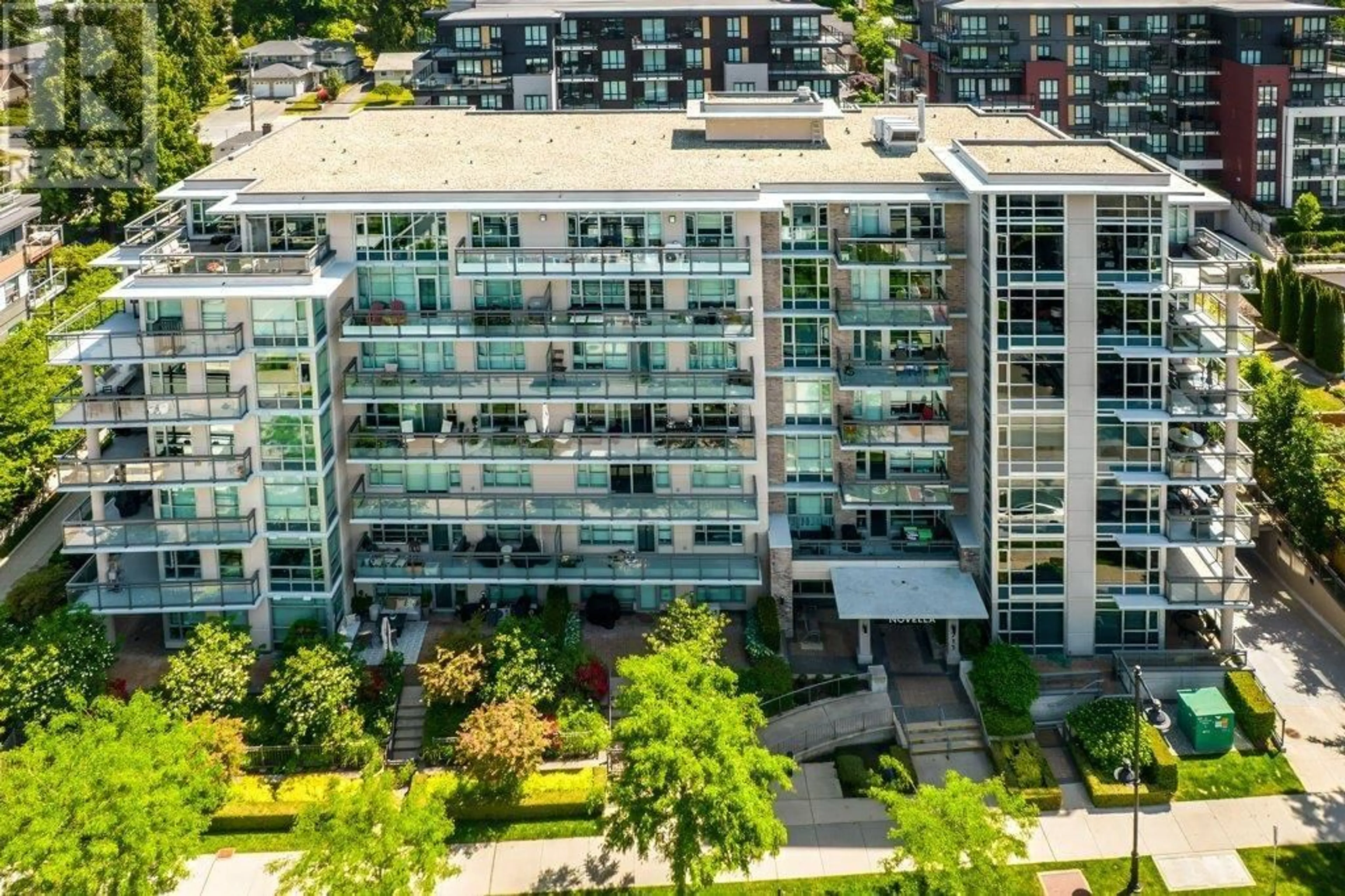 A pic from outside/outdoor area/front of a property/back of a property/a pic from drone, city buildings view from balcony for 205 - 711 BRESLAY STREET, Coquitlam British Columbia V3J0G7