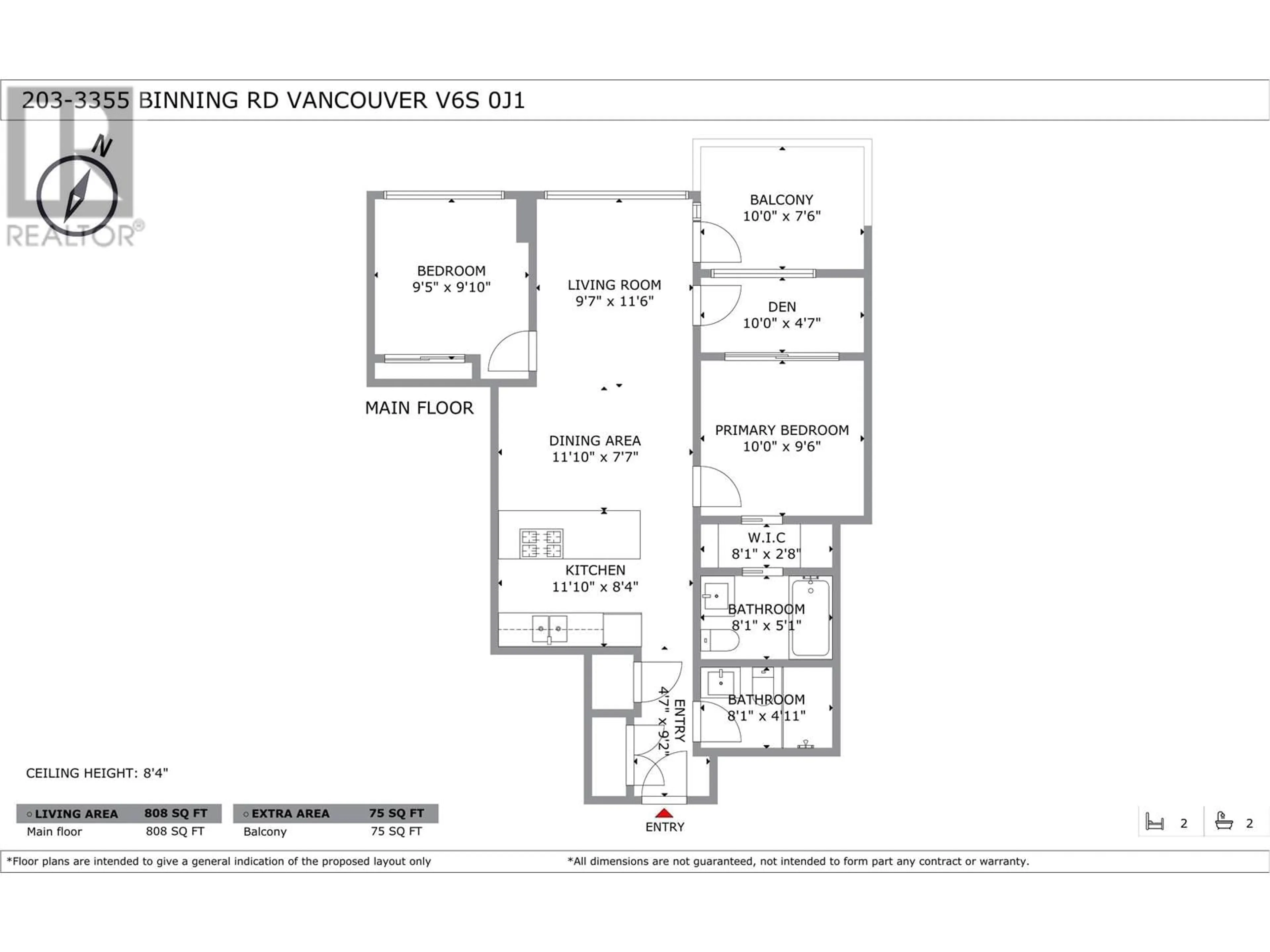 Floor plan for 203 - 3355 BINNING ROAD, Vancouver British Columbia V6S0J1
