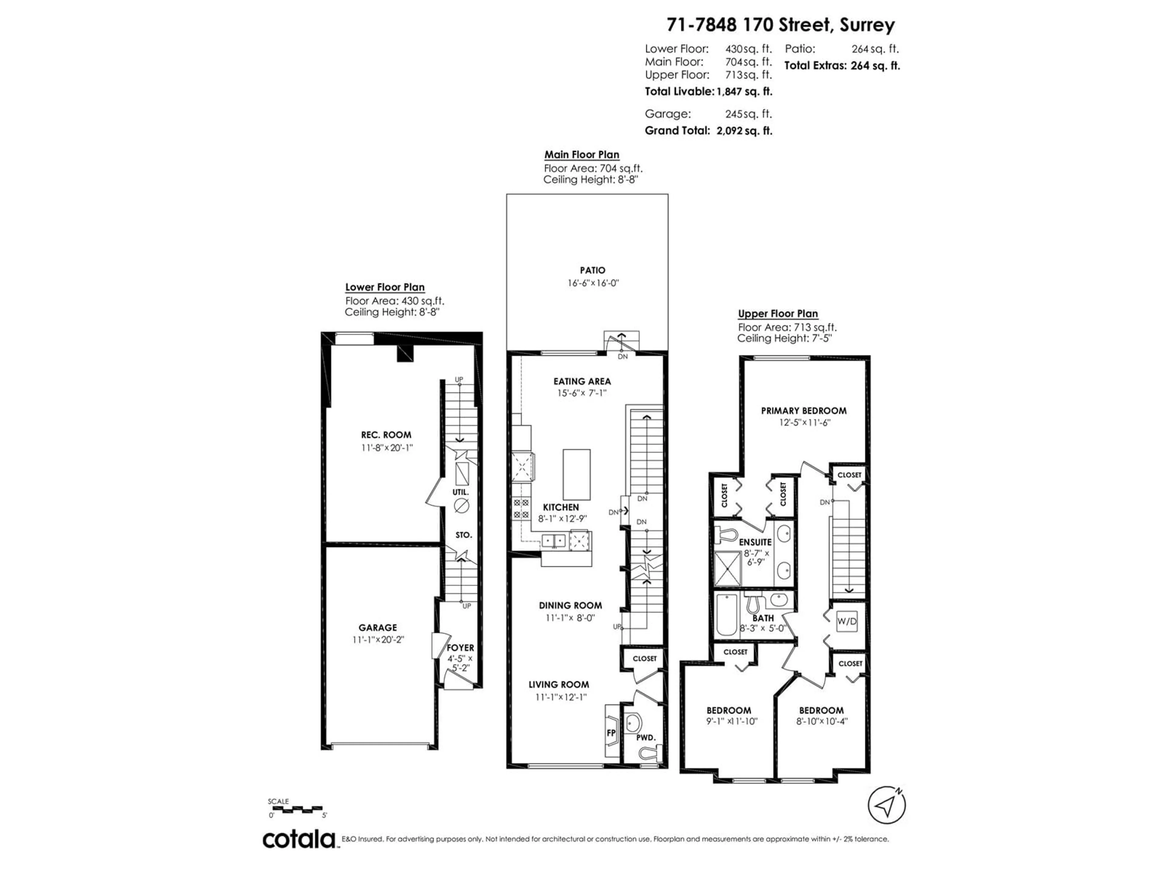 Floor plan for 71 - 7848 170, Surrey British Columbia V4N6M4