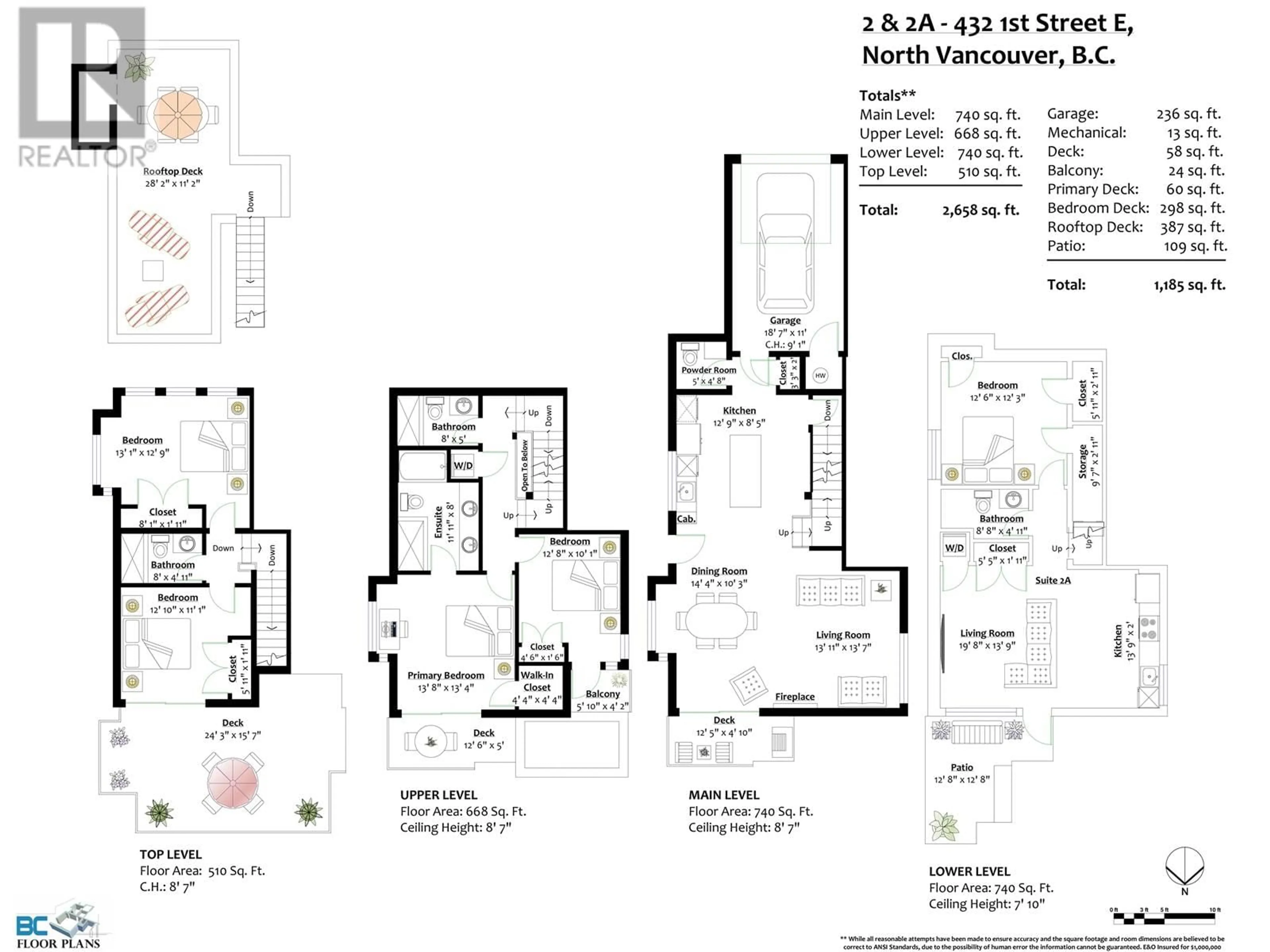 Floor plan for 2 - 432 1ST STREET, North Vancouver British Columbia V7L1B7