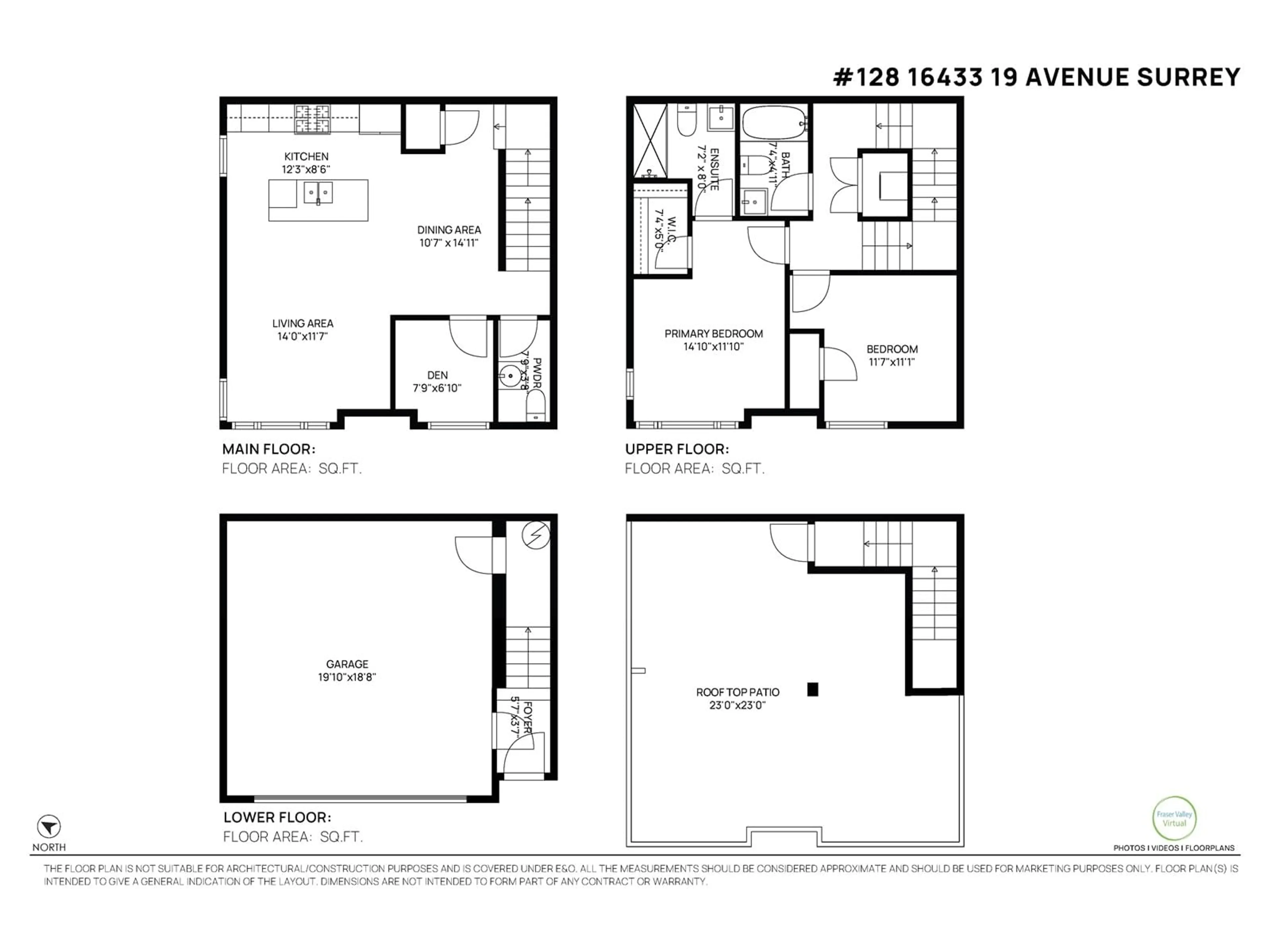 Floor plan for 128 - 16433 19, Surrey British Columbia V3Z0Z1