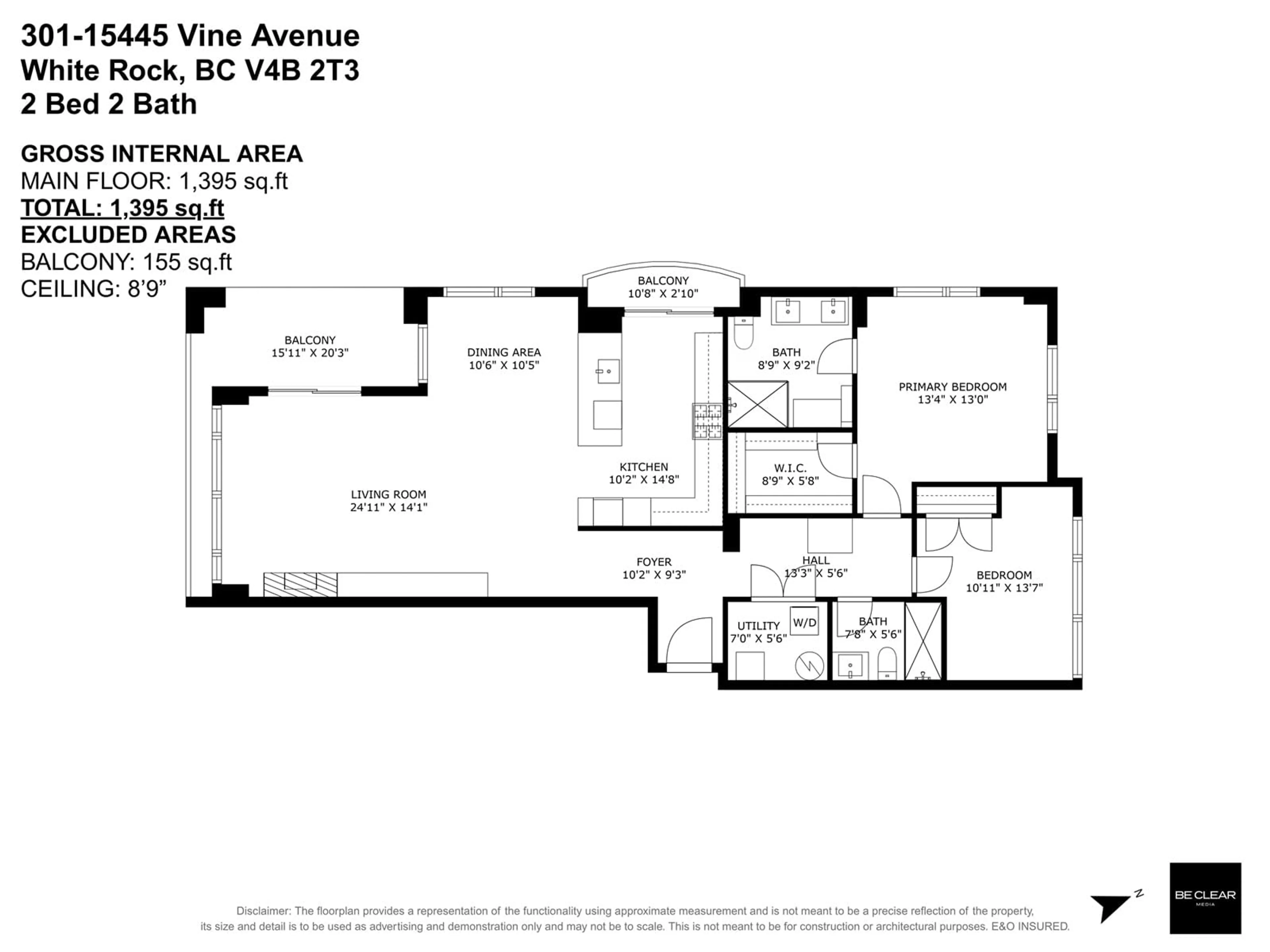 Floor plan for 301 - 15445 VINE, Surrey British Columbia V4B2T3