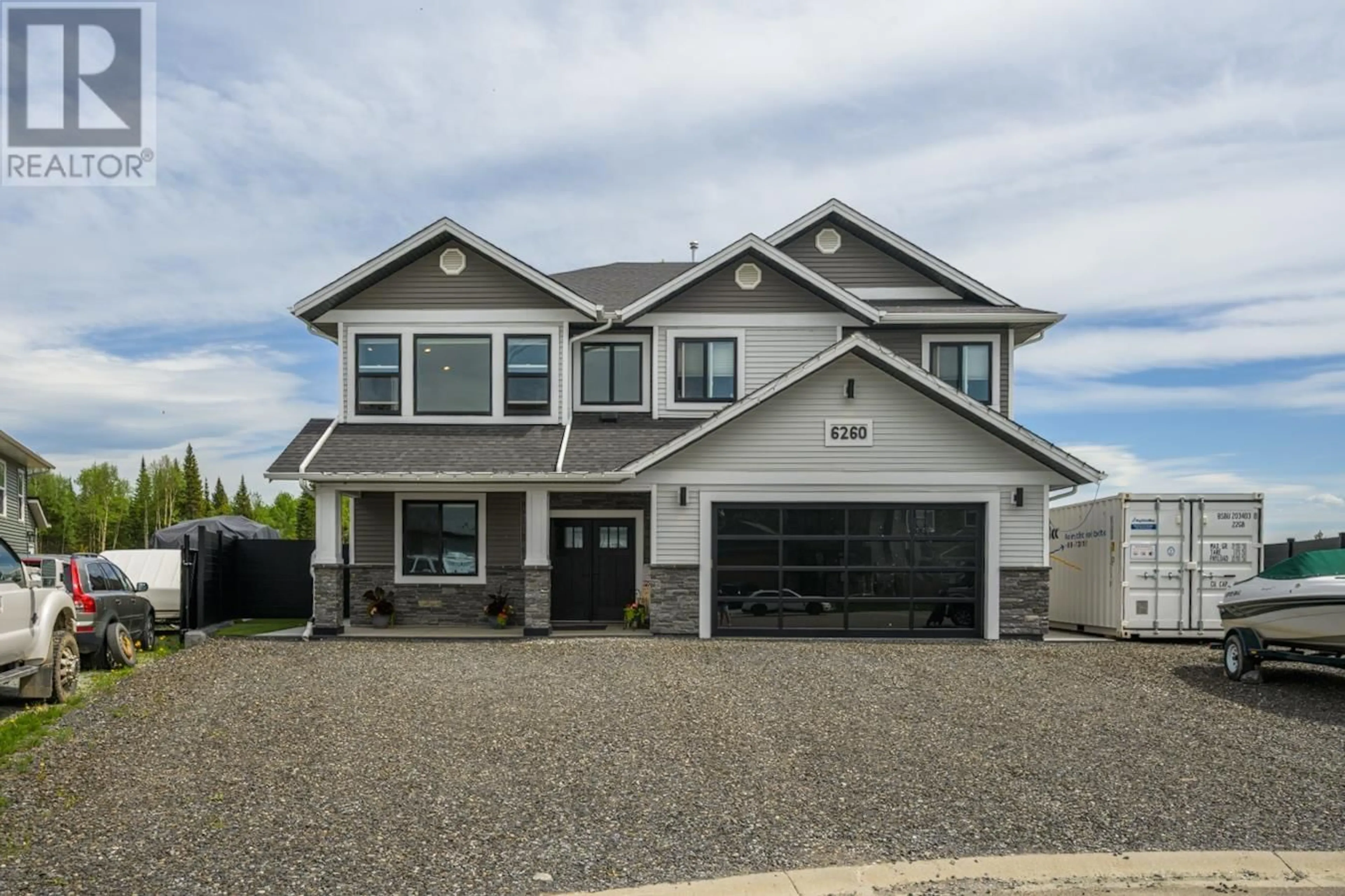 Home with vinyl exterior material, street for 6260 ORBIN PLACE, Prince George British Columbia V2K4X8