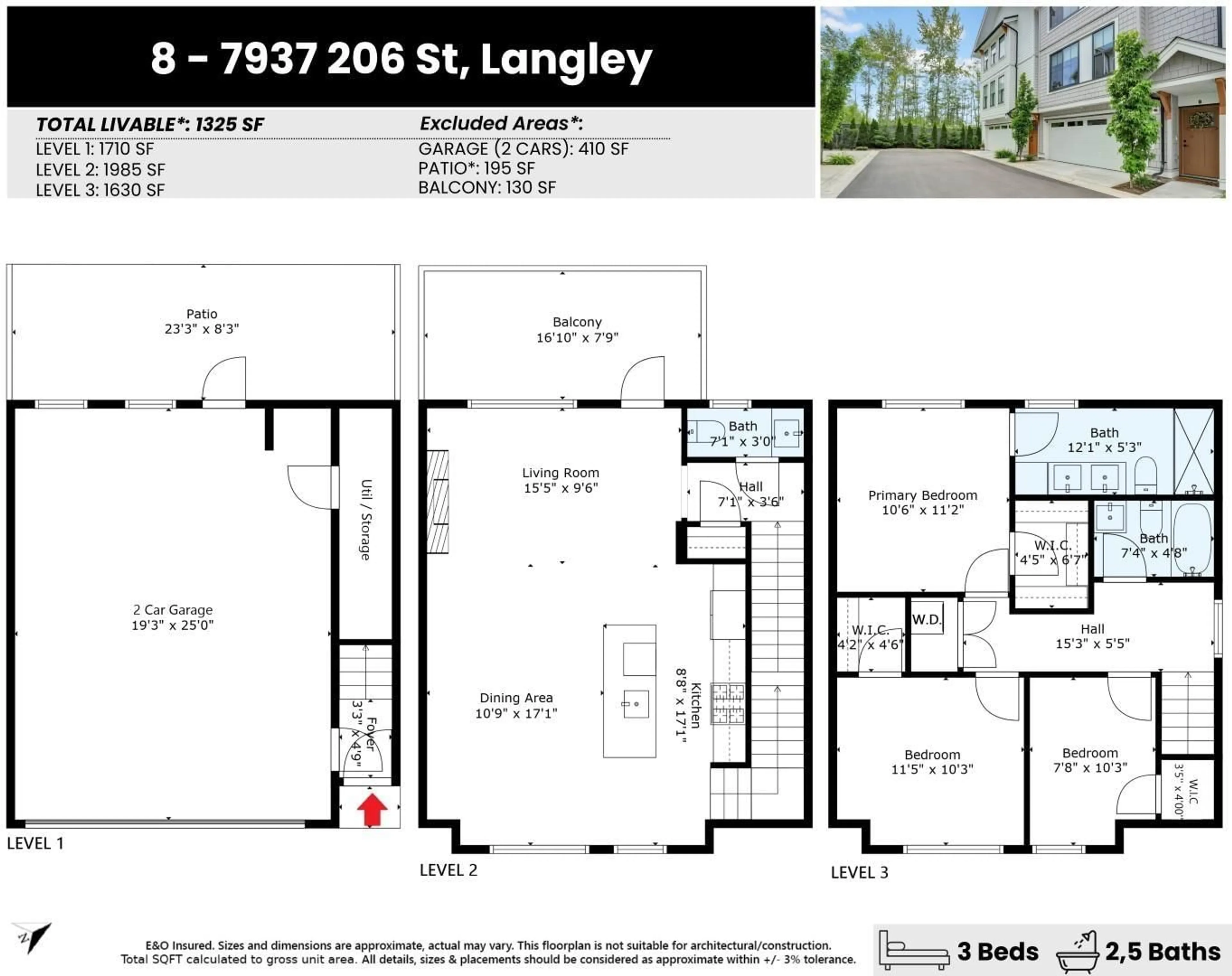 Floor plan for 8 - 7937 206, Langley British Columbia V2Y1X6