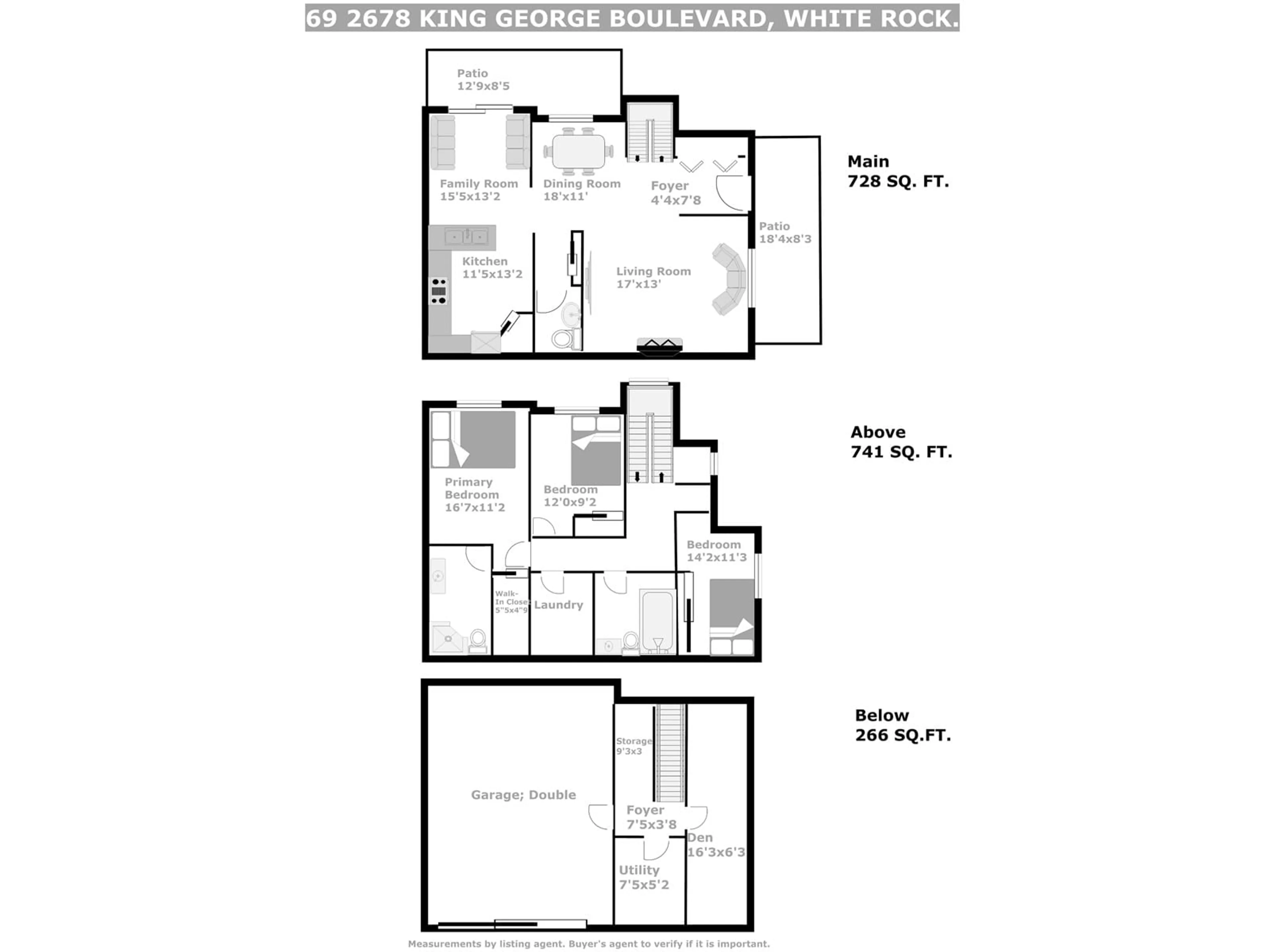 Floor plan for 69 - 2678 KING GEORGE, Surrey British Columbia V4P1H6