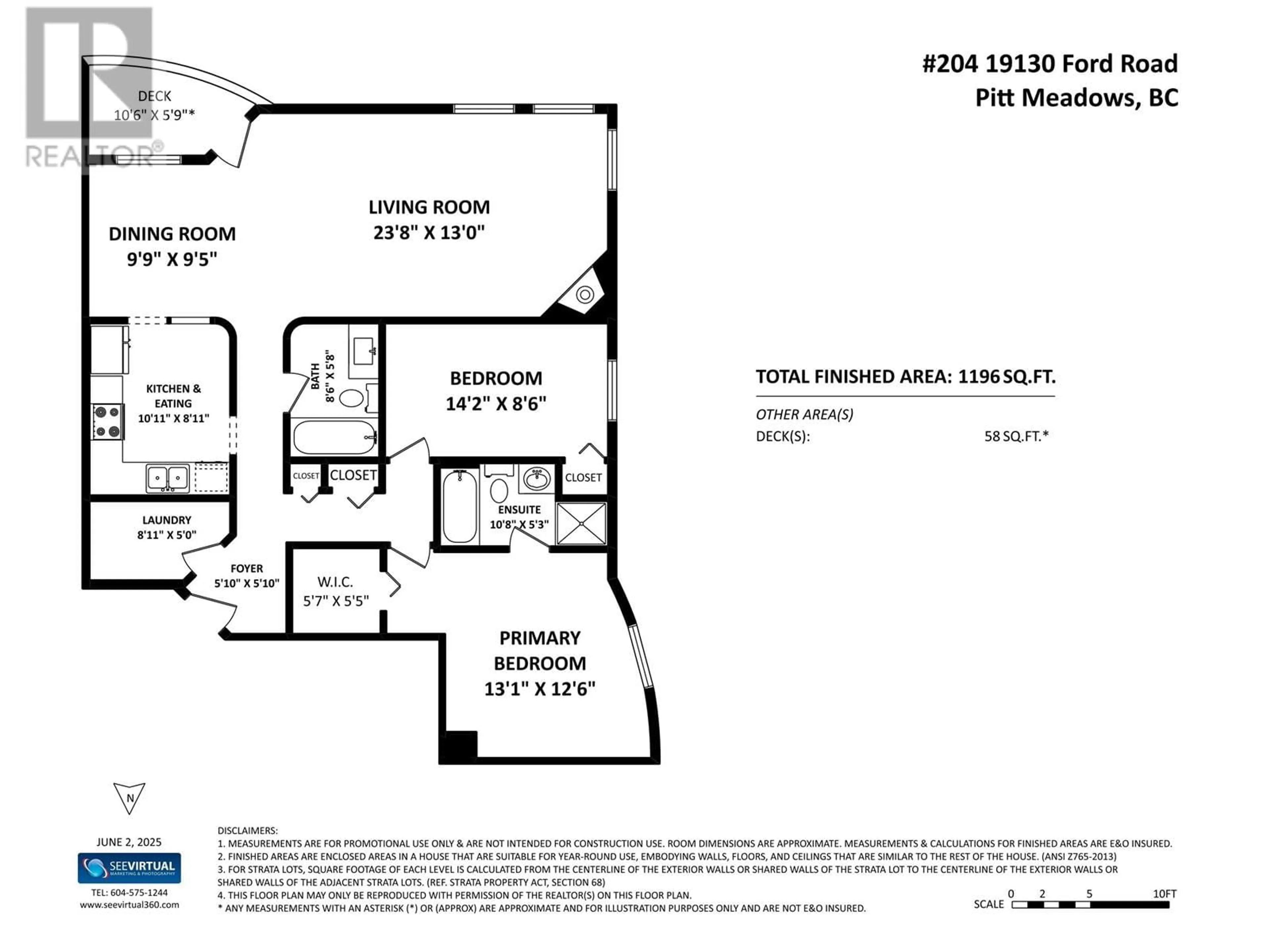 Floor plan for 204 - 19130 FORD ROAD, Pitt Meadows British Columbia V3Y2P1