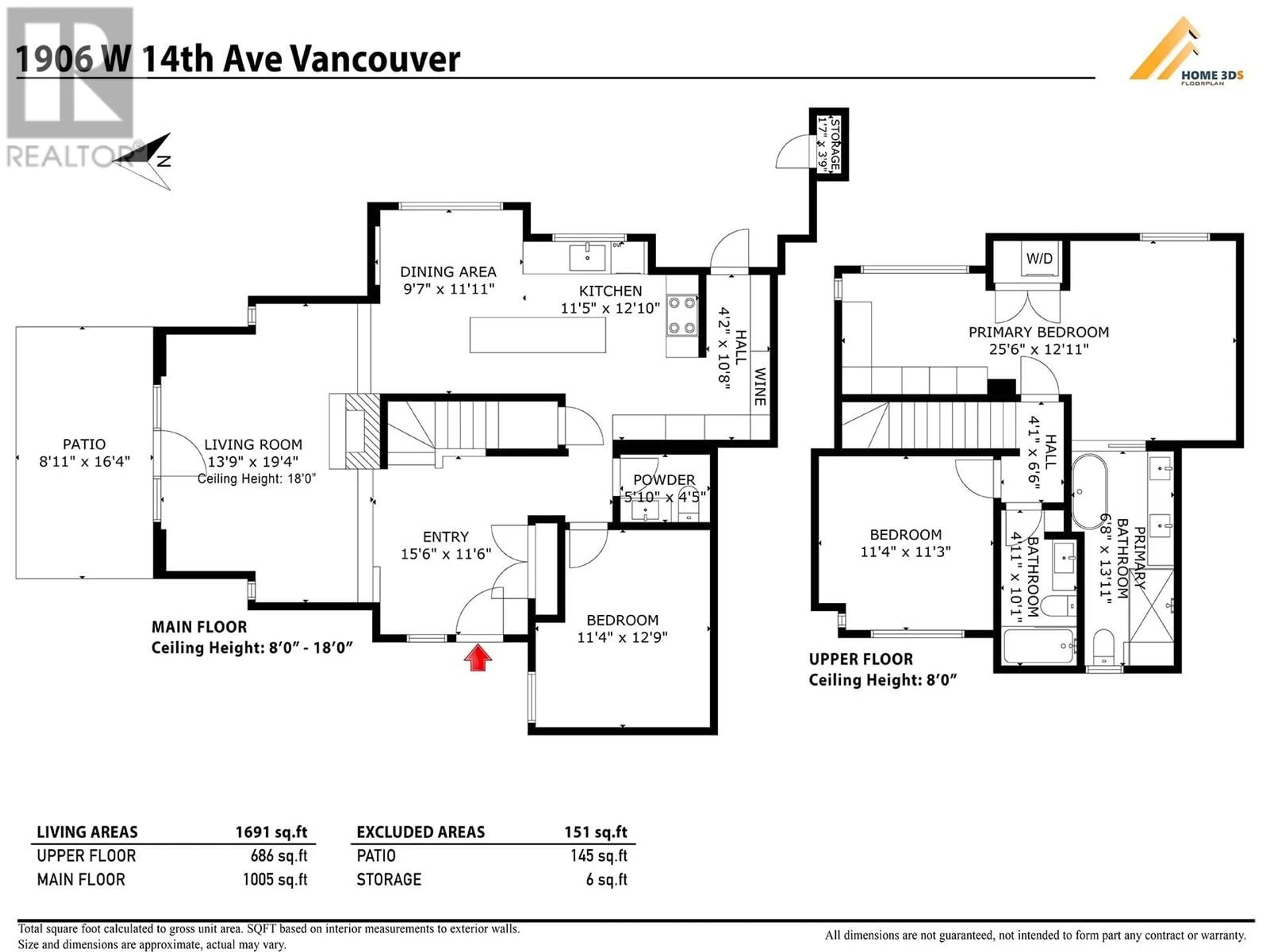 Floor plan for 1906 14TH AVENUE, Vancouver British Columbia V6J2K2