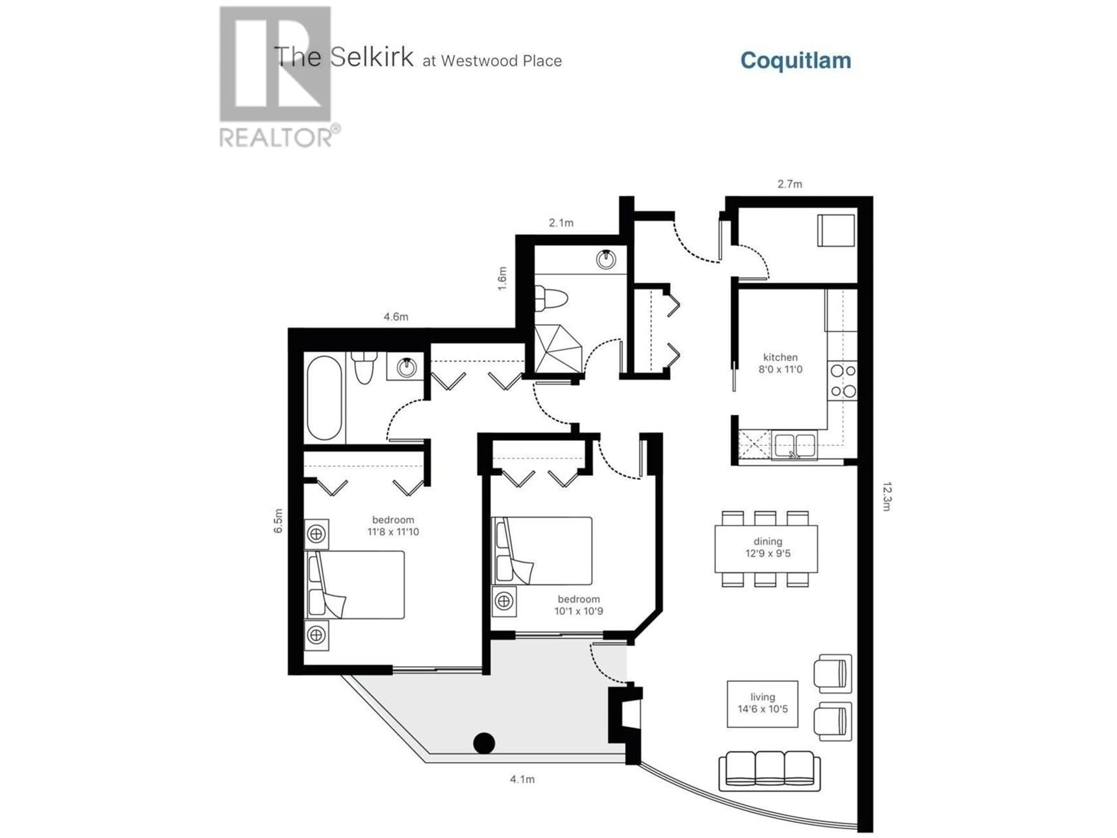 Floor plan for 1504 - 1199 EASTWOOD STREET, Coquitlam British Columbia V3B7W7