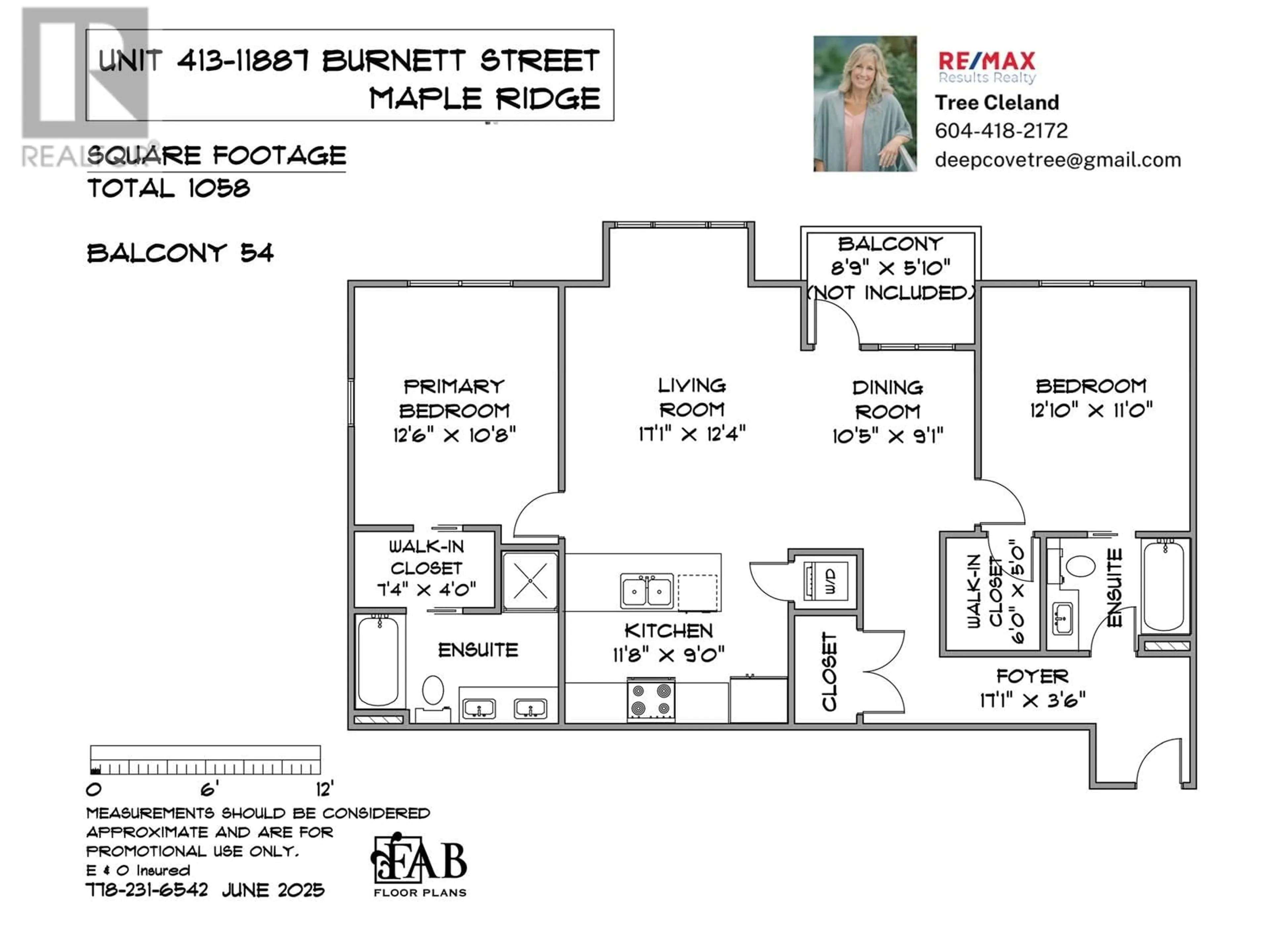 Floor plan for 413 - 11887 BURNETT STREET, Maple Ridge British Columbia V2X6P6