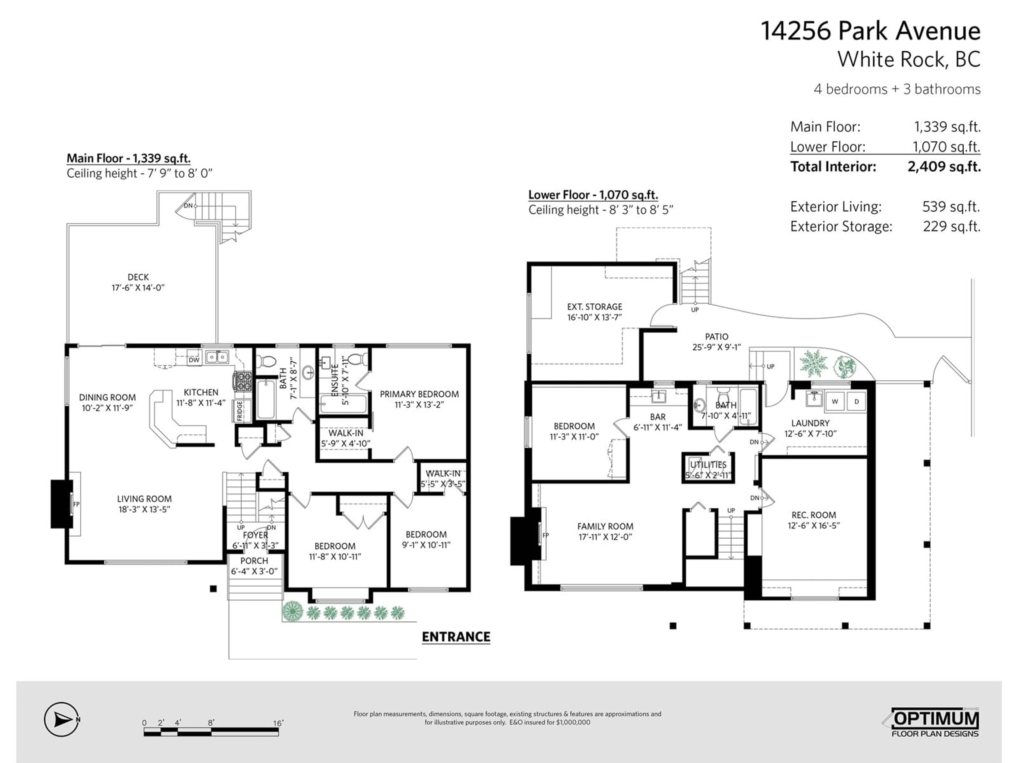 Floor plan for 14256 PARK, White Rock British Columbia V4B3A6