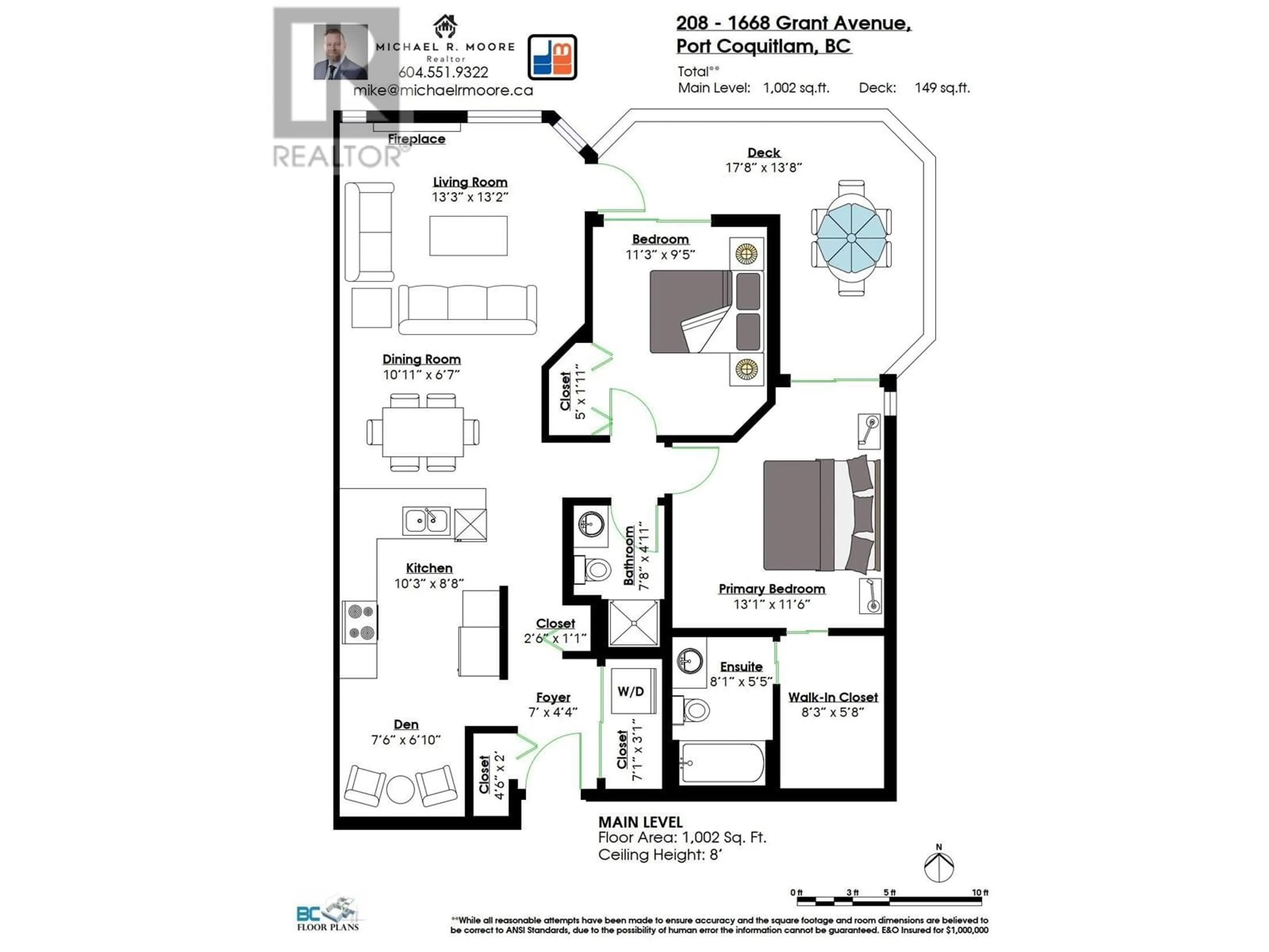 Floor plan for 208 - 1668 GRANT AVENUE, Port Coquitlam British Columbia V3B1P3