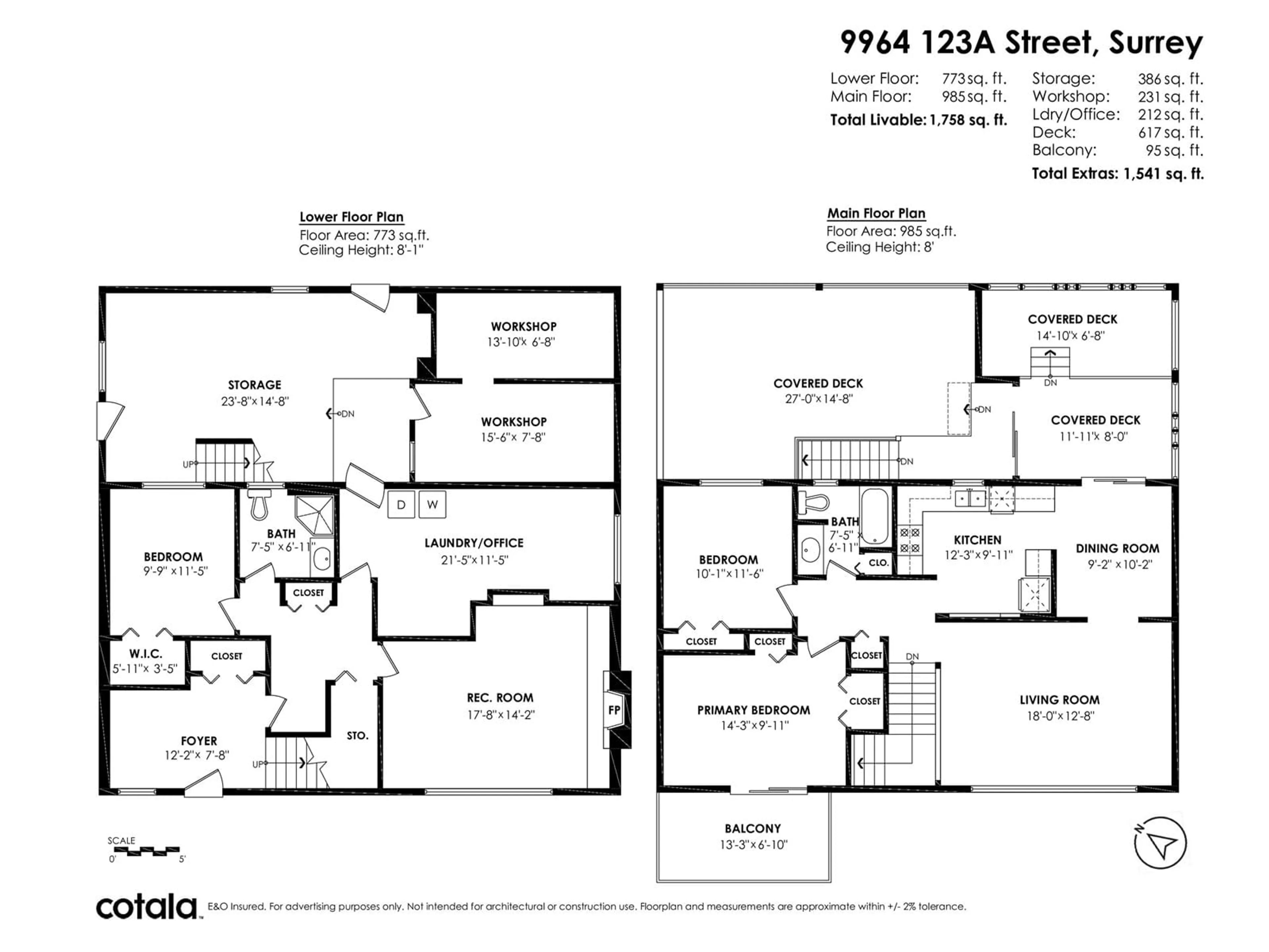 Floor plan for 9964 123A, Surrey British Columbia V3V4R2