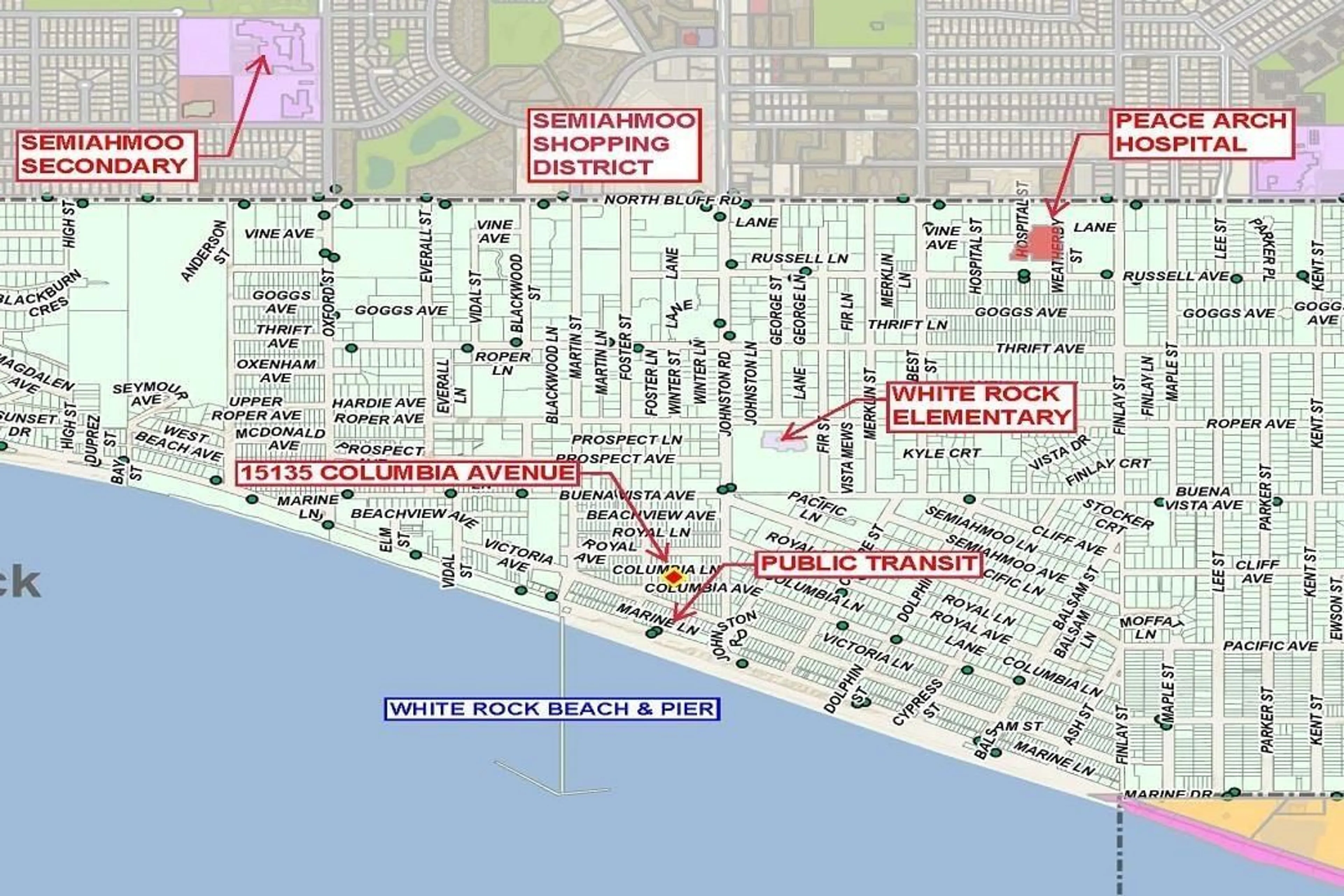 Picture of a map for 15135 COLUMBIA, White Rock British Columbia V4B1J2