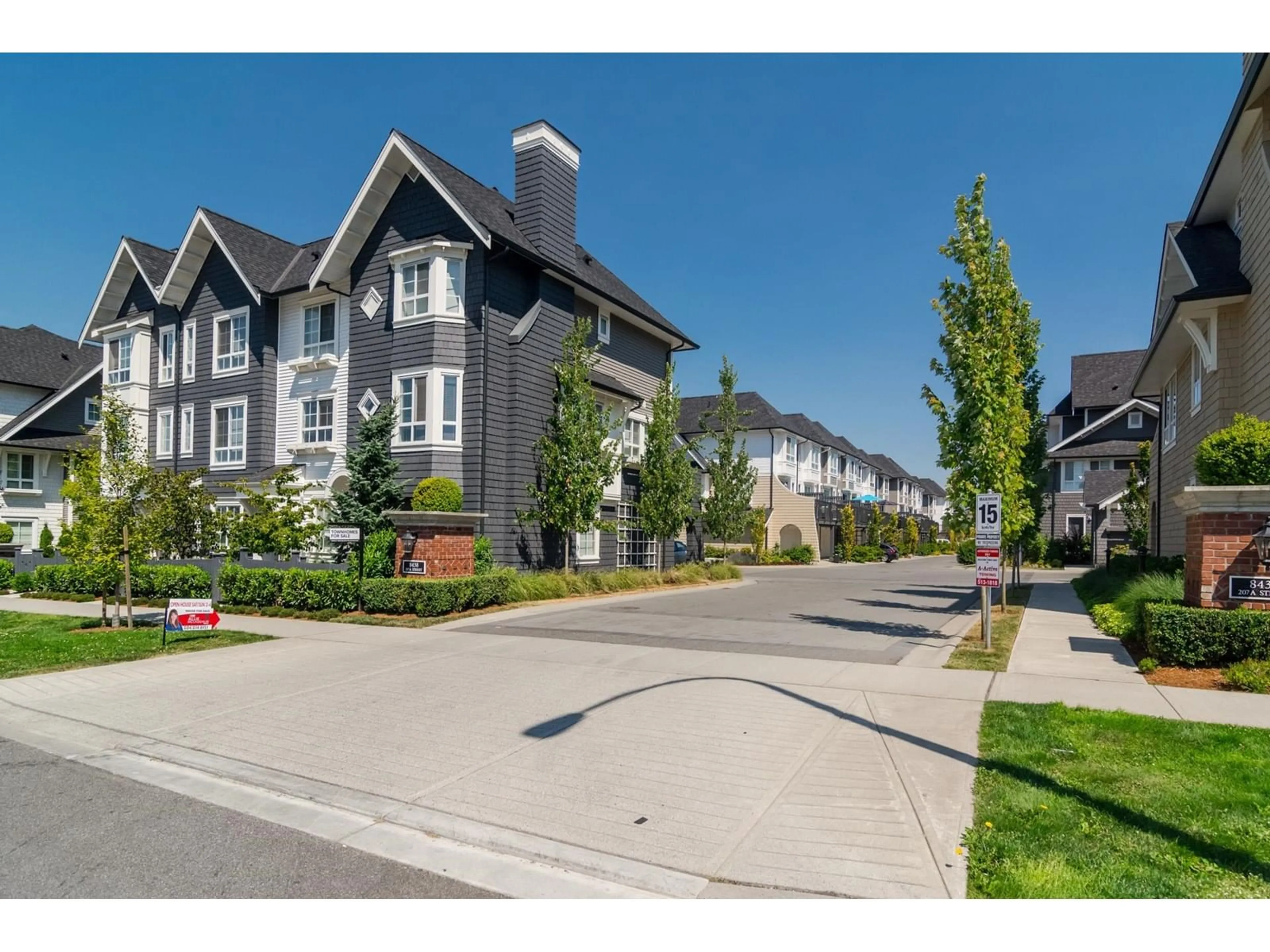 A pic from outside/outdoor area/front of a property/back of a property/a pic from drone, street for 74 - 8438 207A, Langley British Columbia V2Y0N8