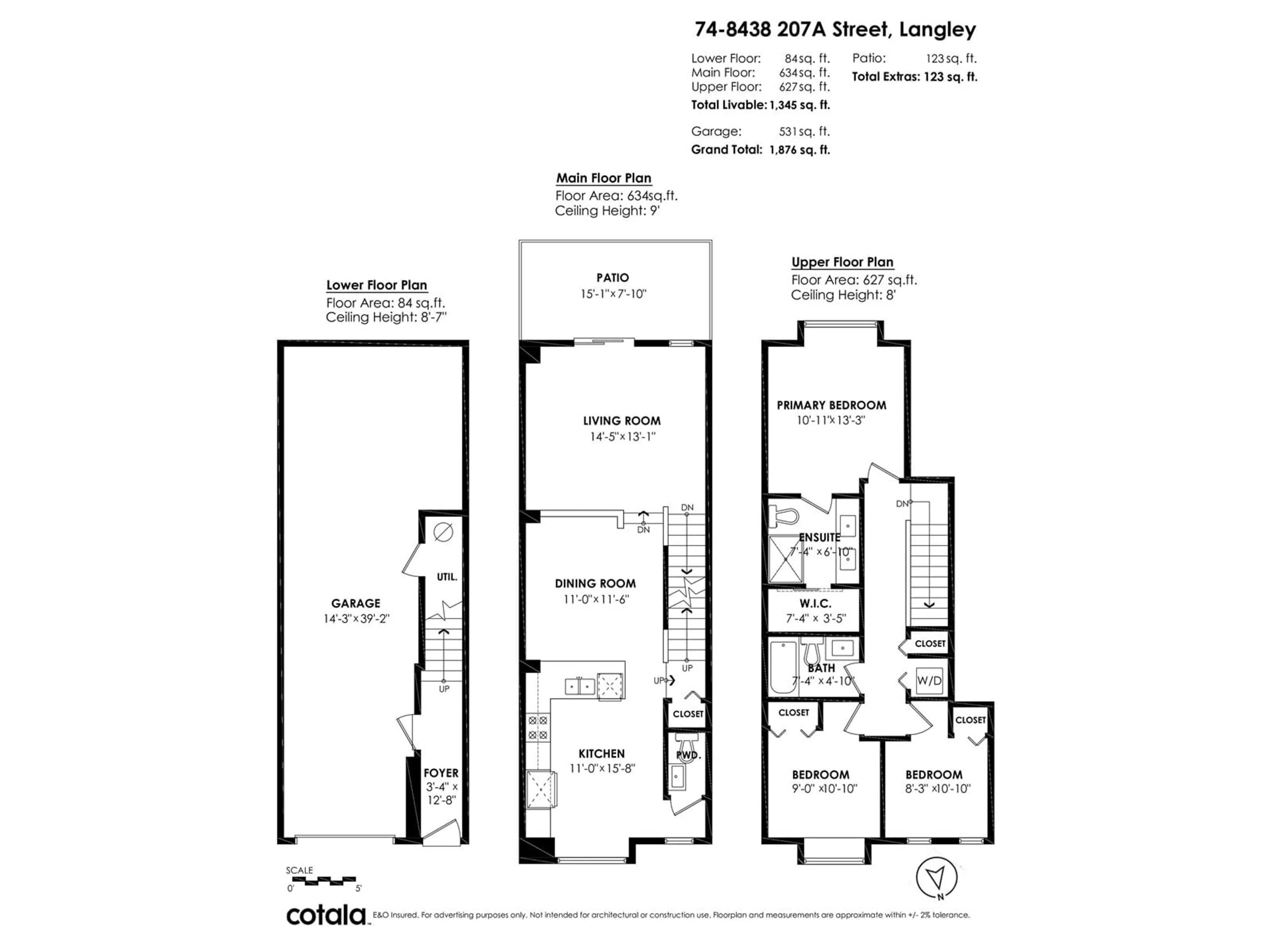 Floor plan for 74 - 8438 207A, Langley British Columbia V2Y0N8