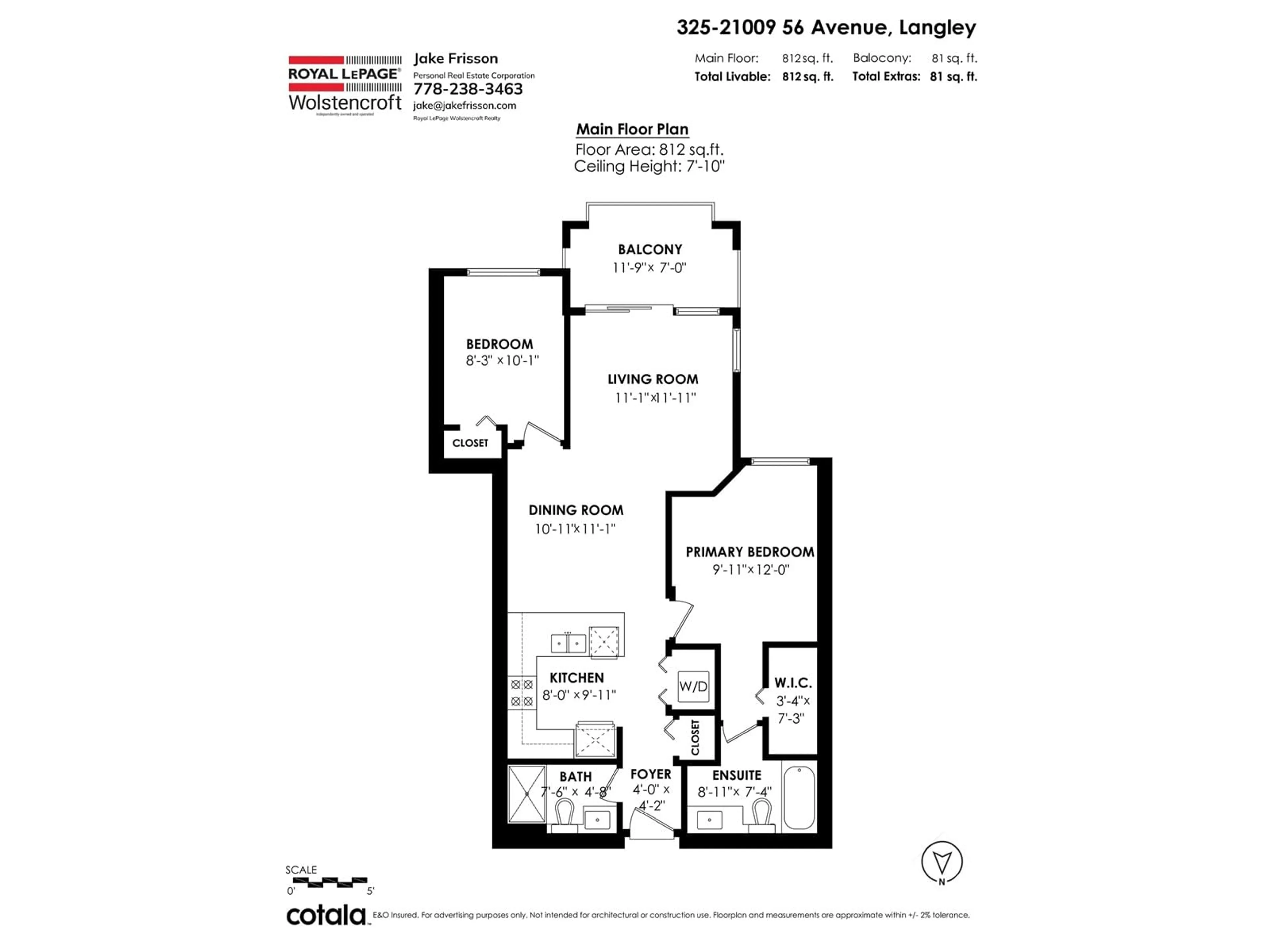 Floor plan for 325 - 21009 56, Langley British Columbia V3A0C9