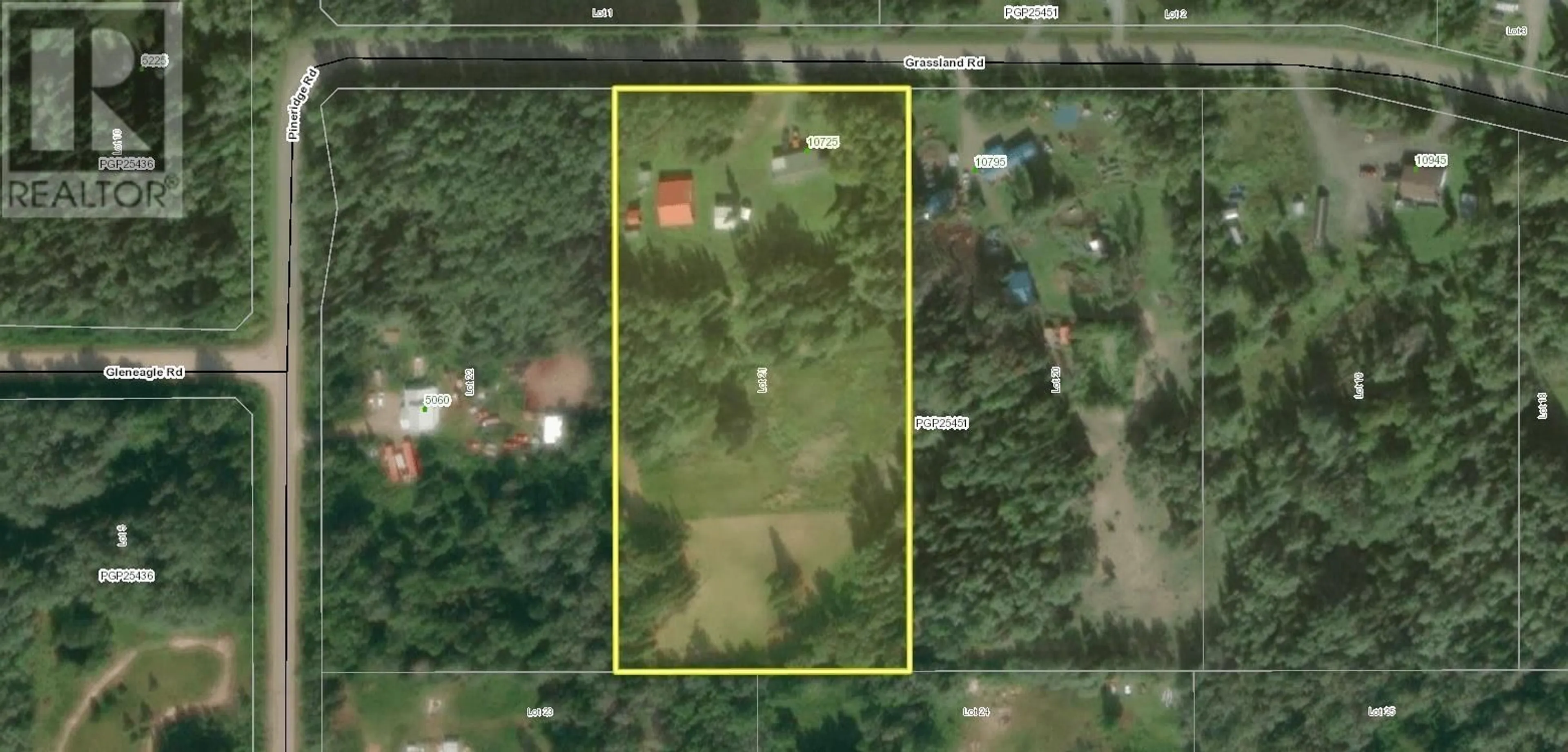 A pic from outside/outdoor area/front of a property/back of a property/a pic from drone, forest/trees view for 10725 GRASSLAND ROAD, Prince George British Columbia V2K5E8
